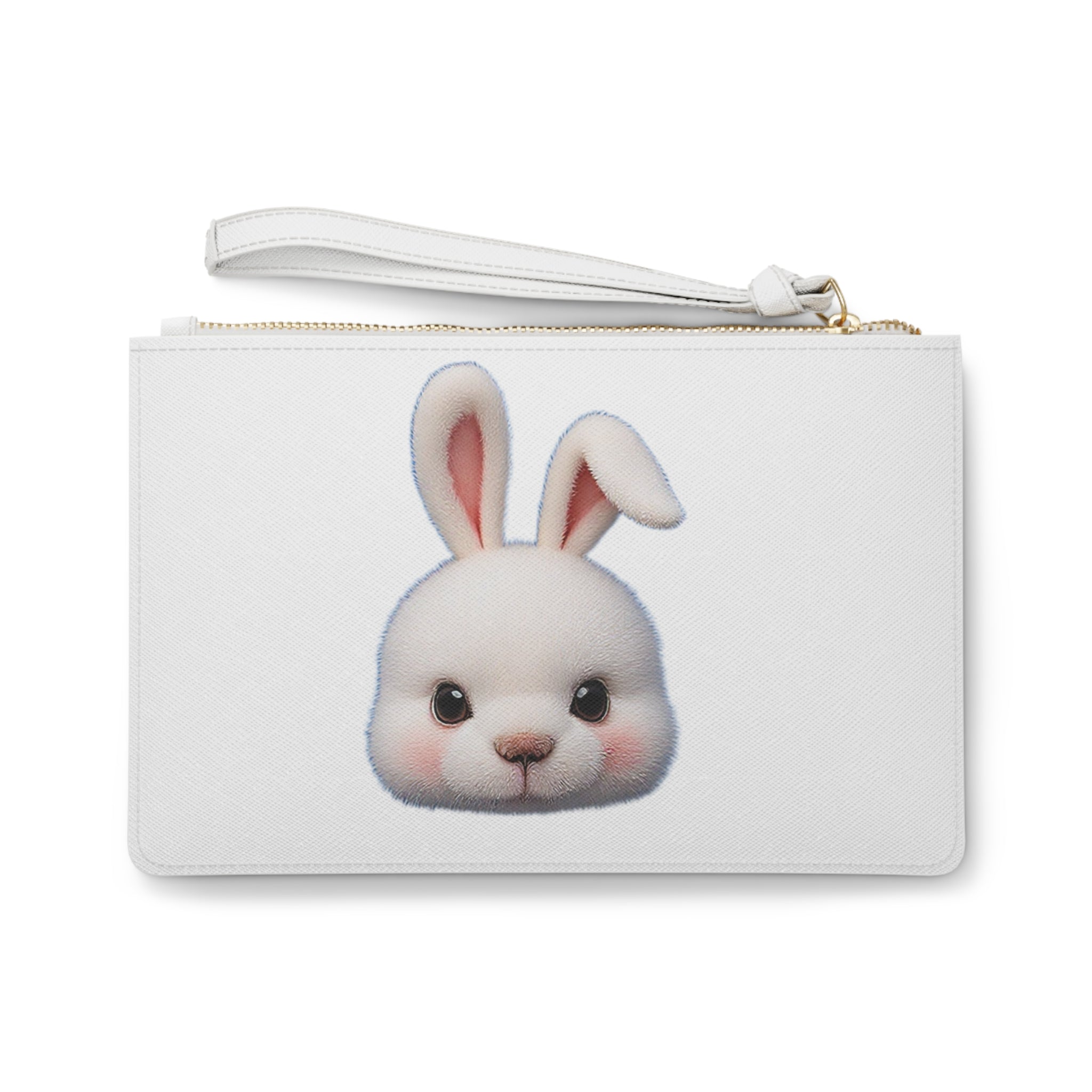 Double-Sided Dog & Bunny Wristlet Pouch – Cute Luxury Pet Art Zip Pouch