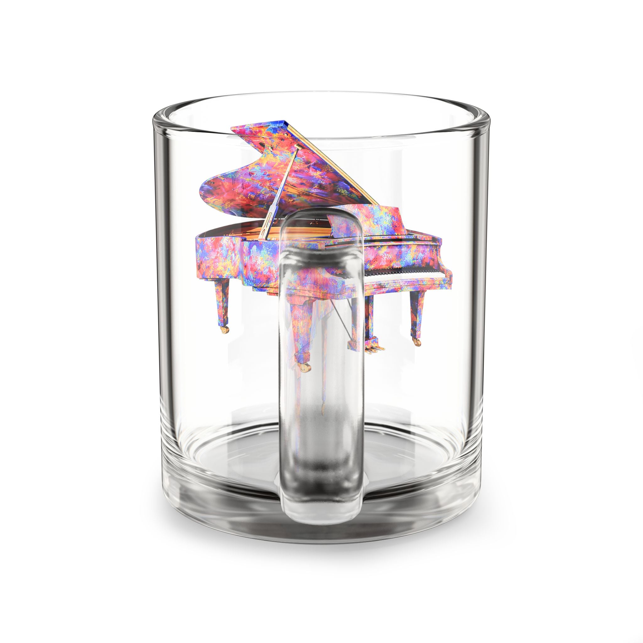 Floating Piano Glass Cup – Colorful Art Edition
