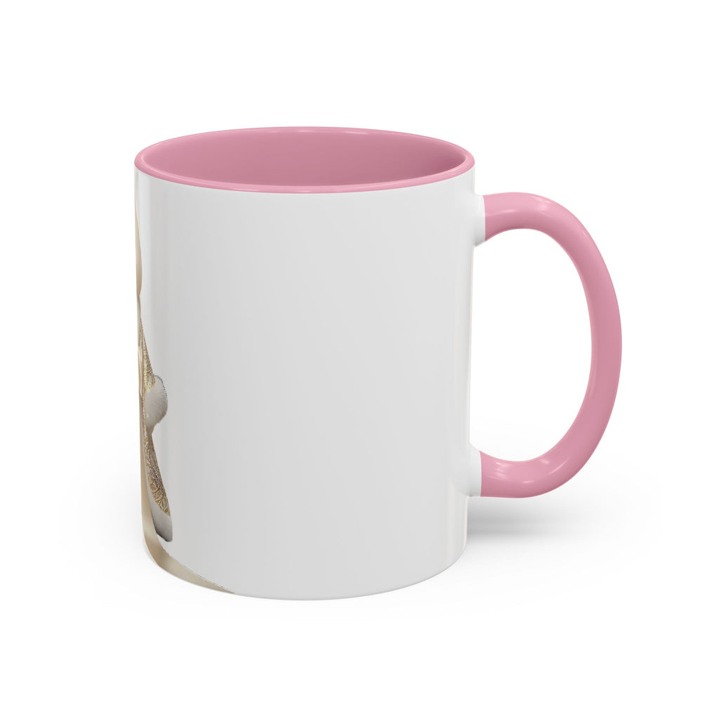 Regal Pup Love Mug – Elegant Gold Ribbon Edition