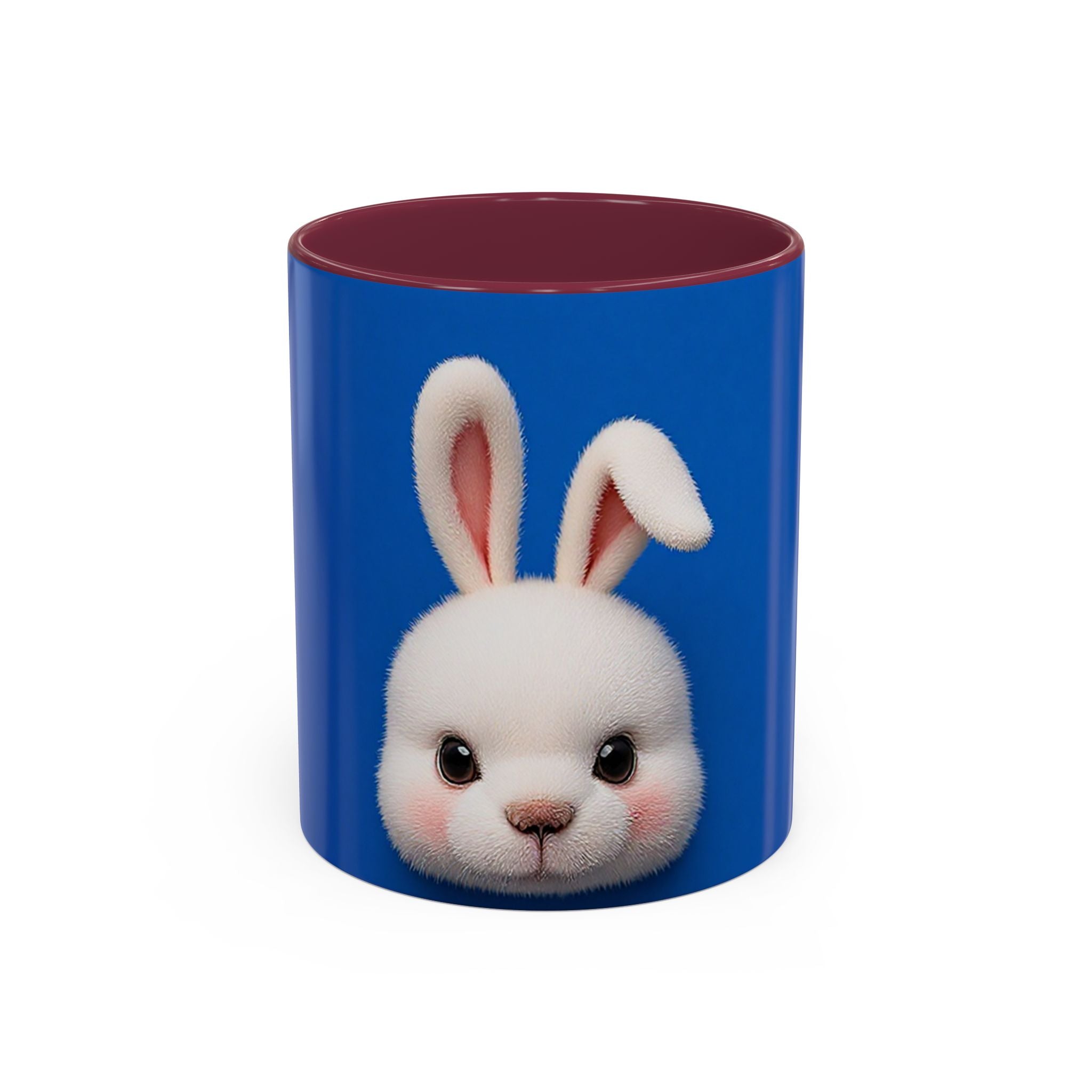 Blue Bunny Accent Mug – Cute Minimal Animal Art Cup