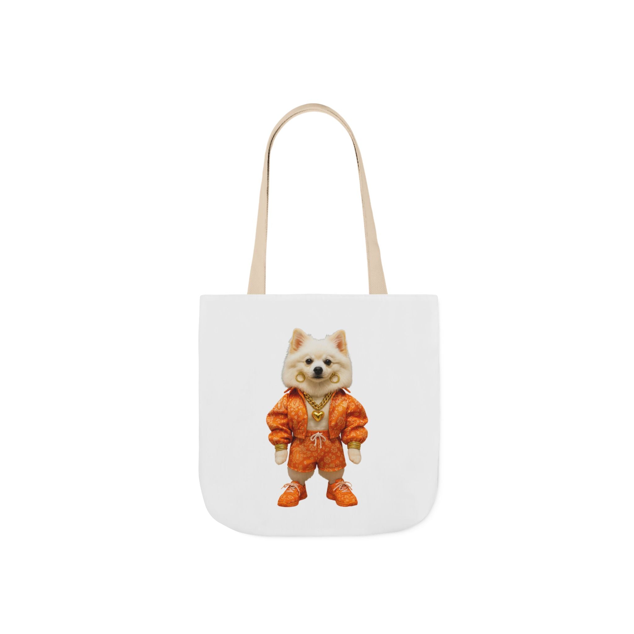 Tote Bag — Cute Pomeranian in Orange Tracksuit Graphic