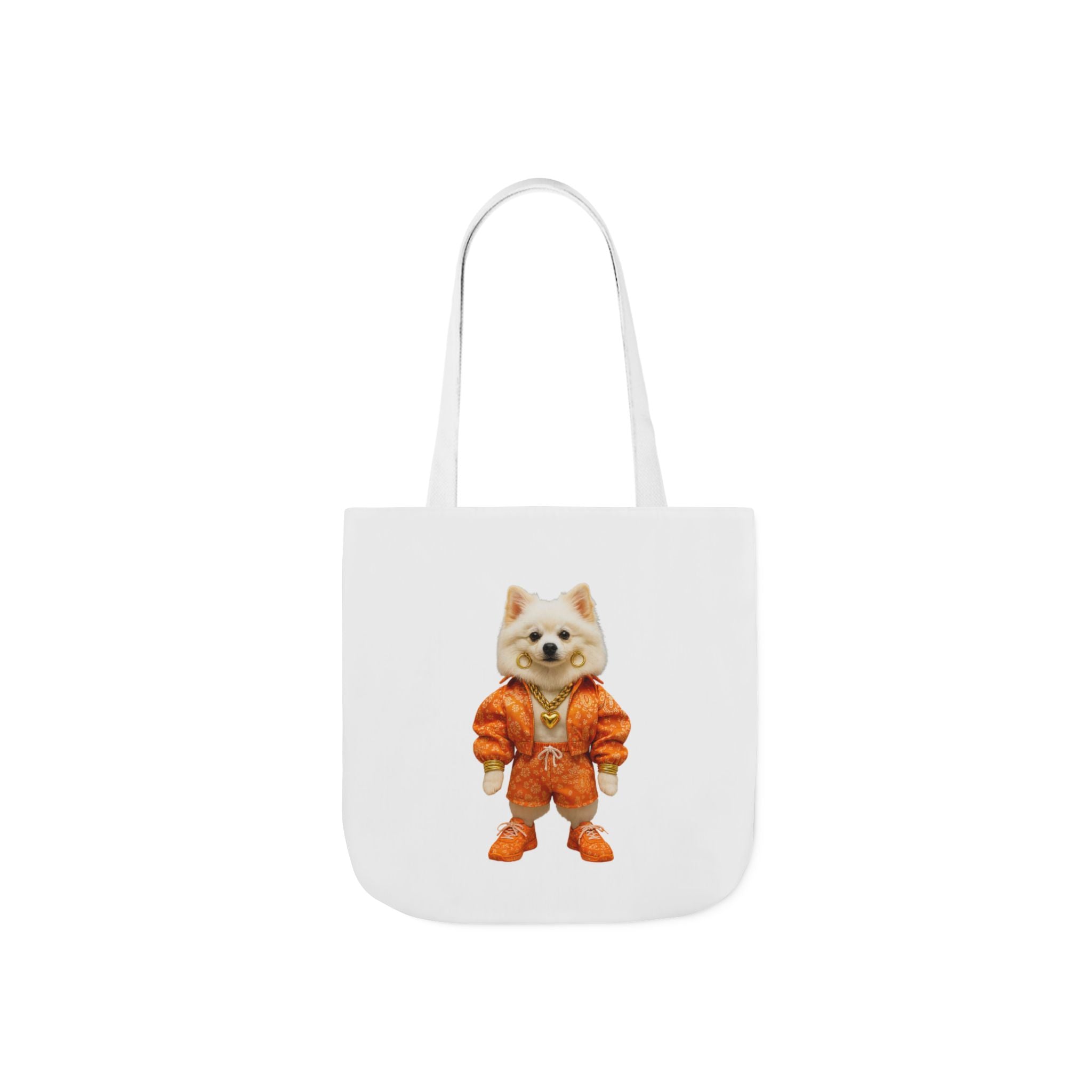 Tote Bag — Cute Pomeranian in Orange Tracksuit Graphic
