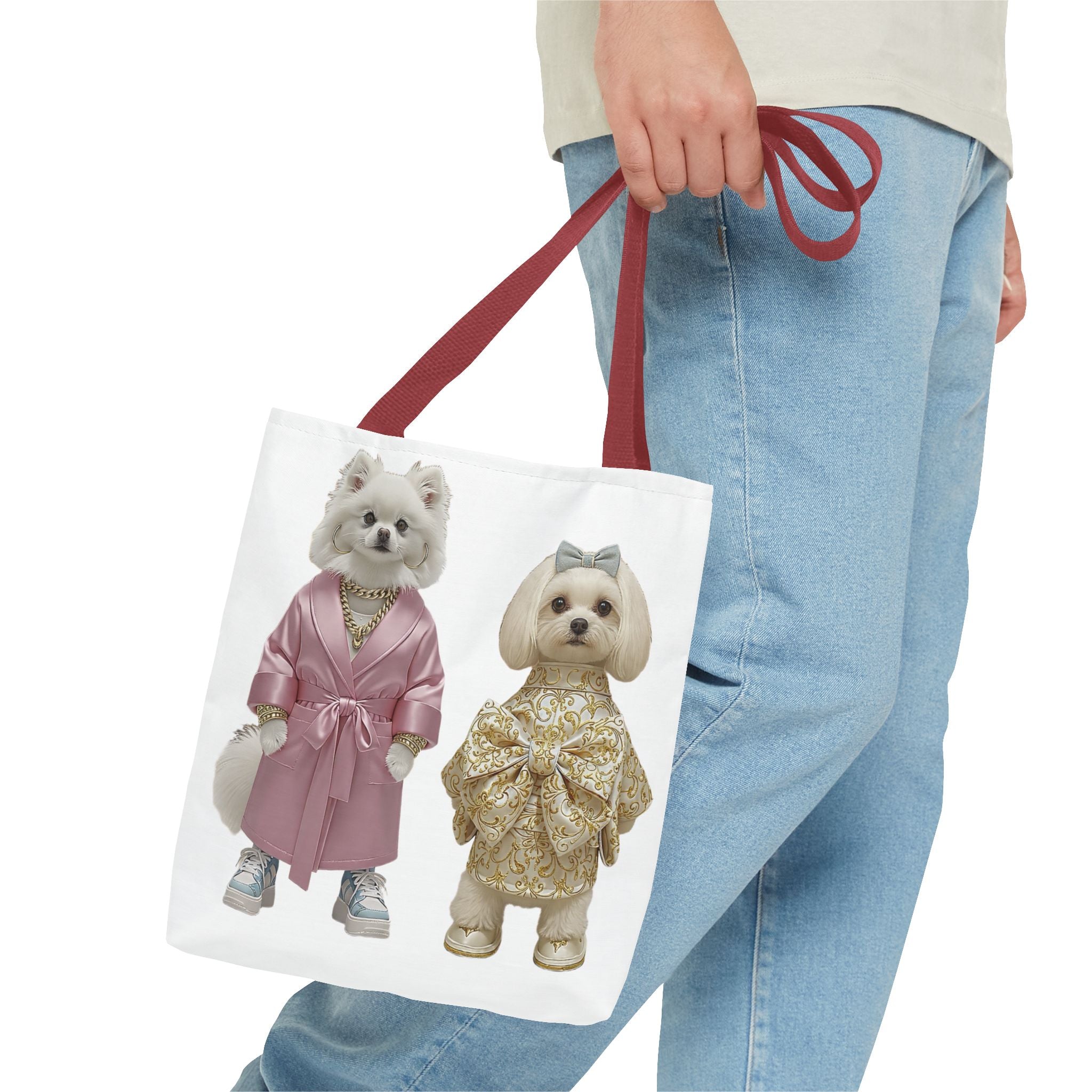 Designer Dog Tote Bag – Chic Dressed-Up Dogs Fashion Shoulder Bag