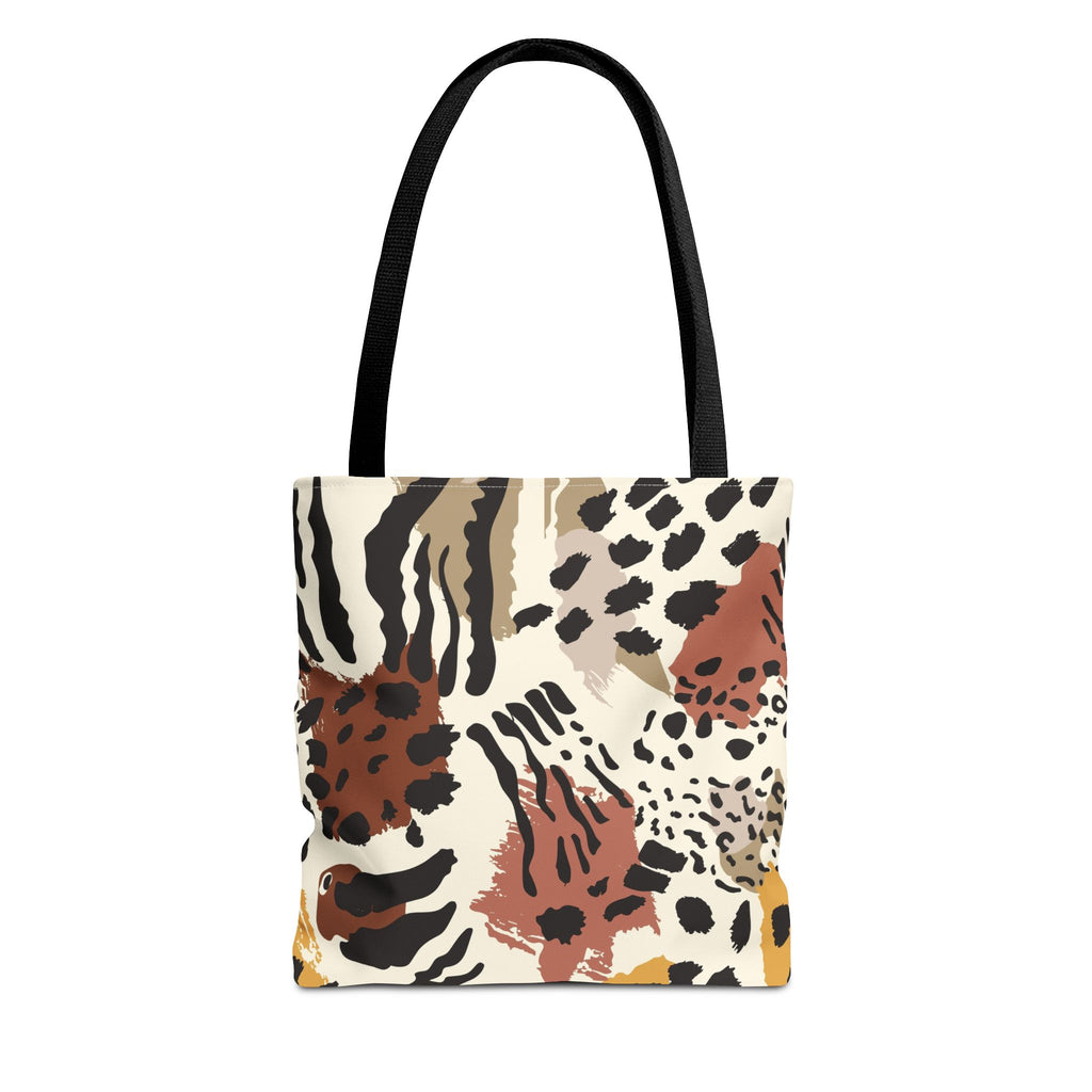 Animal Print Tote Bag — Neutral Safari Pattern AOP