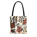 Animal Print Tote Bag — Neutral Safari Pattern AOP