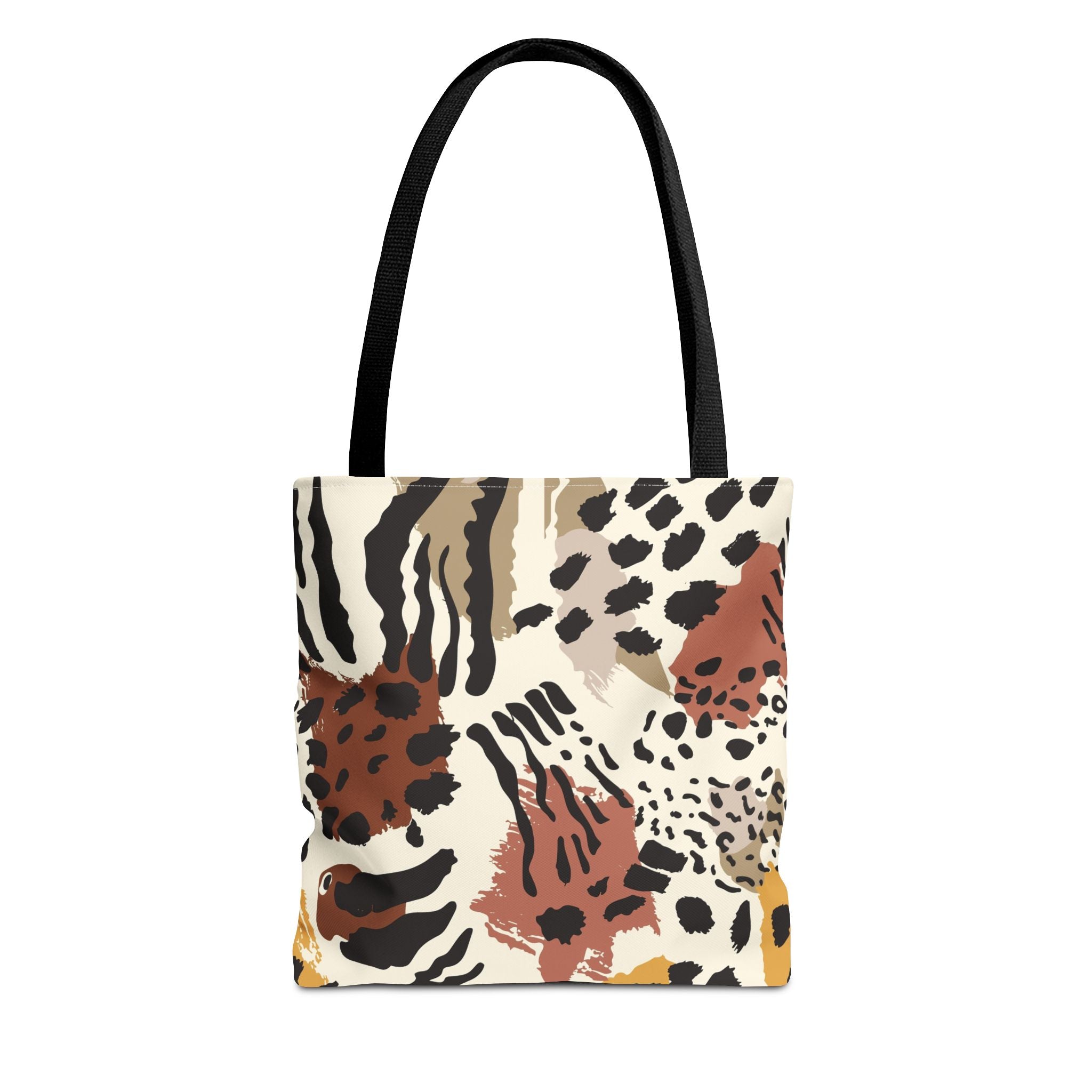 Animal Print Tote Bag — Neutral Safari Pattern AOP