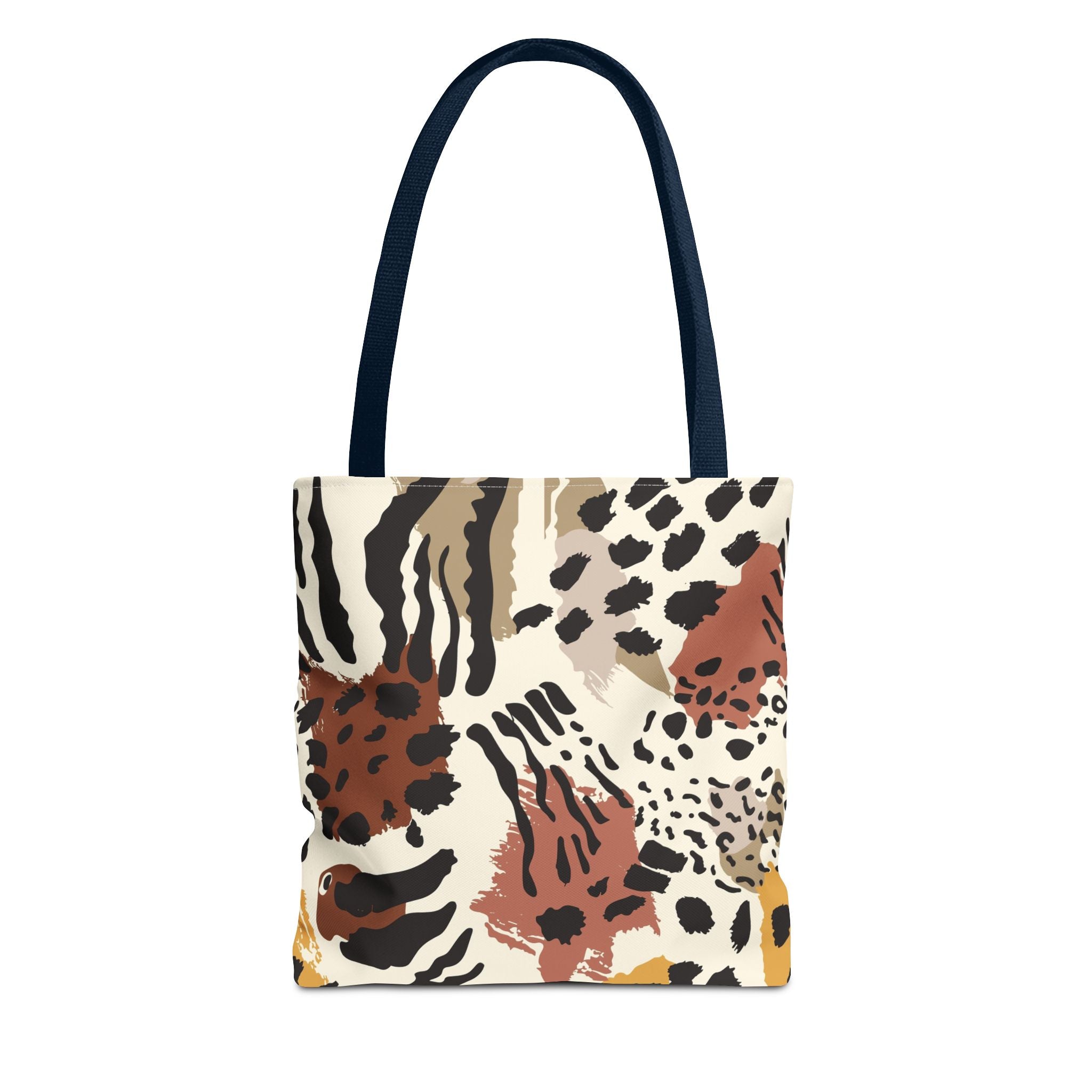 Animal Print Tote Bag — Neutral Safari Pattern AOP