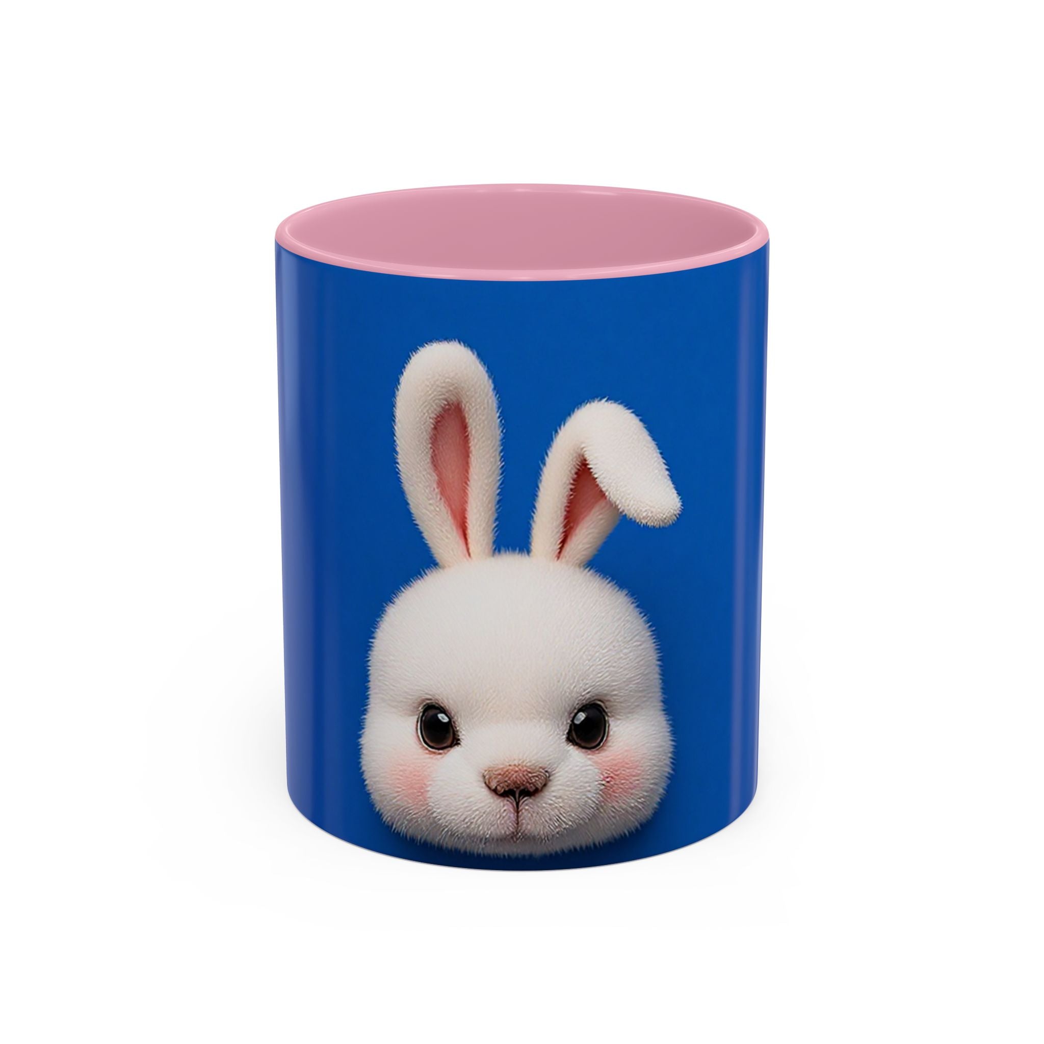 Blue Bunny Accent Mug – Cute Minimal Animal Art Cup