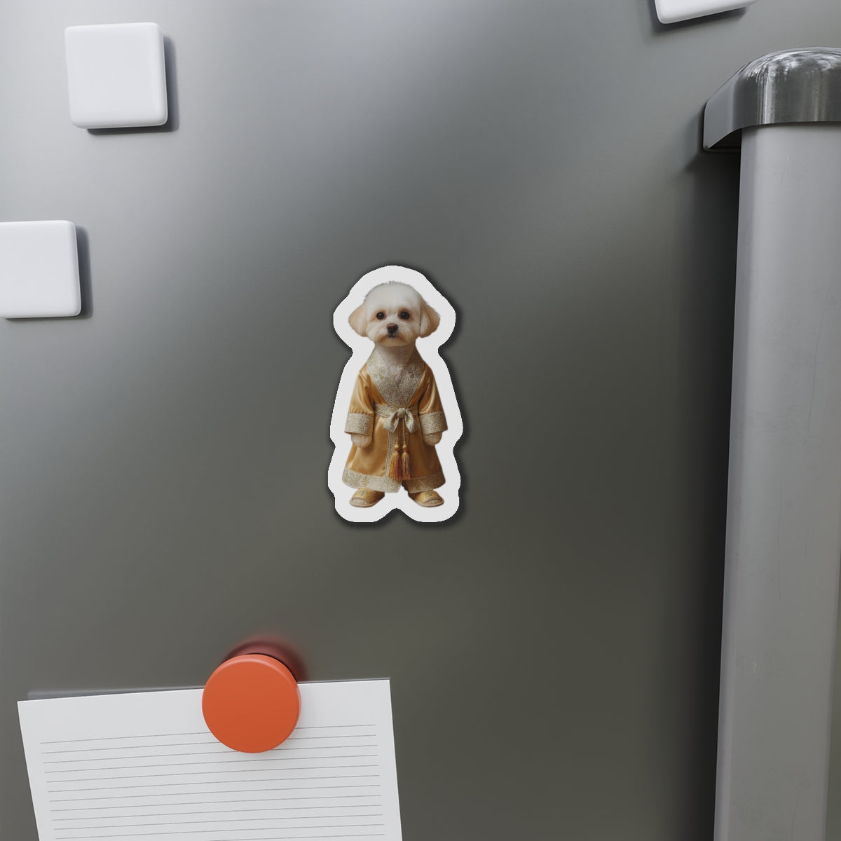 Cute Winking Blonde Girl Die-Cut Magnet – Fashionable Cartoon Fridge Sticker