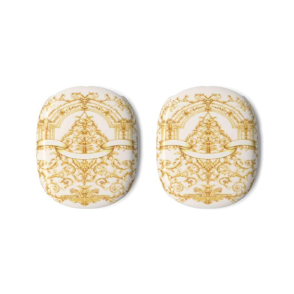 Luxury Gold Baroque AirPods Case – Elegant White & Gold Protective Cover