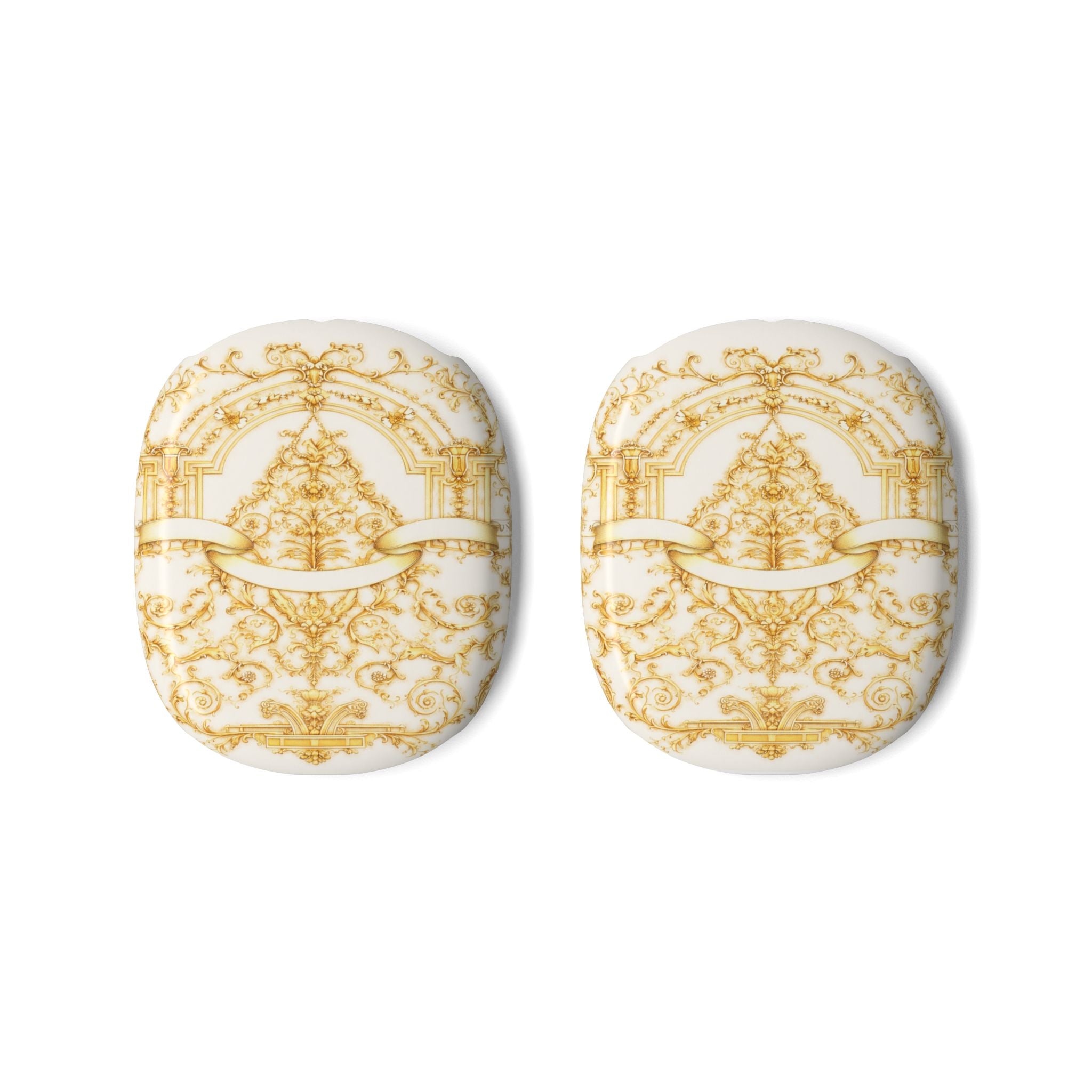 Luxury Gold Baroque AirPods Case – Elegant White & Gold Protective Cover