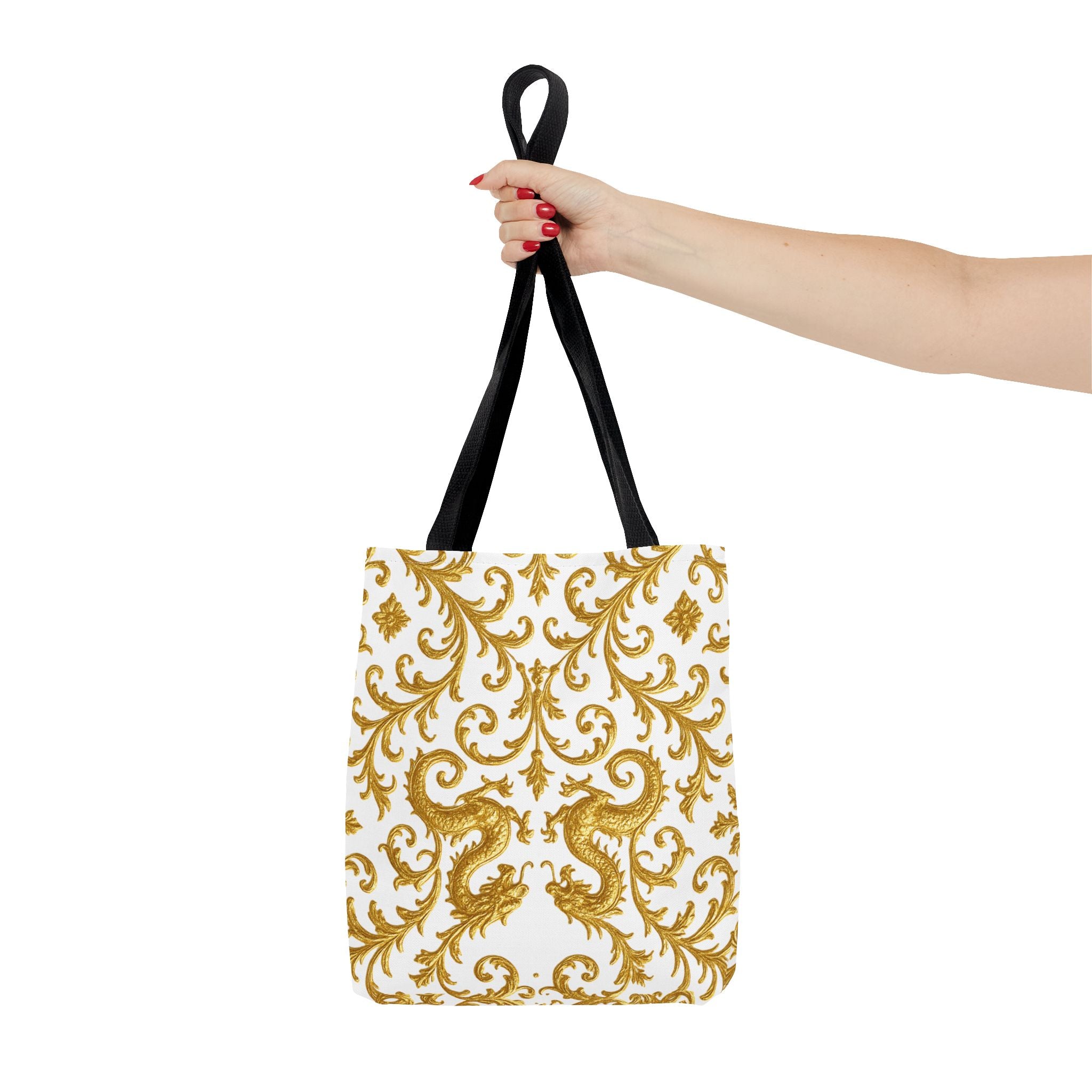 Gold Baroque Pattern Tote Bag – Elegant Statement Shoulder Tote