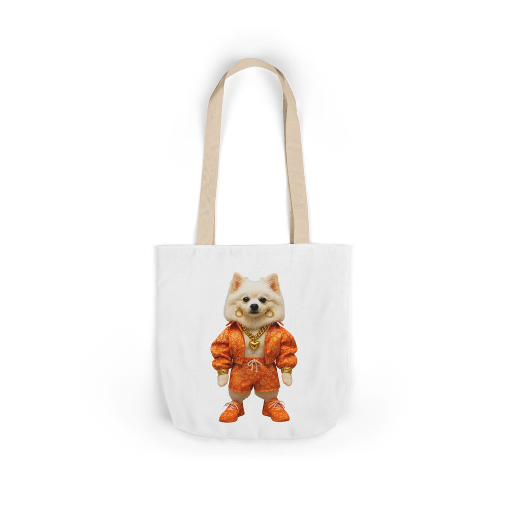 Tote Bag — Cute Pomeranian in Orange Tracksuit Graphic