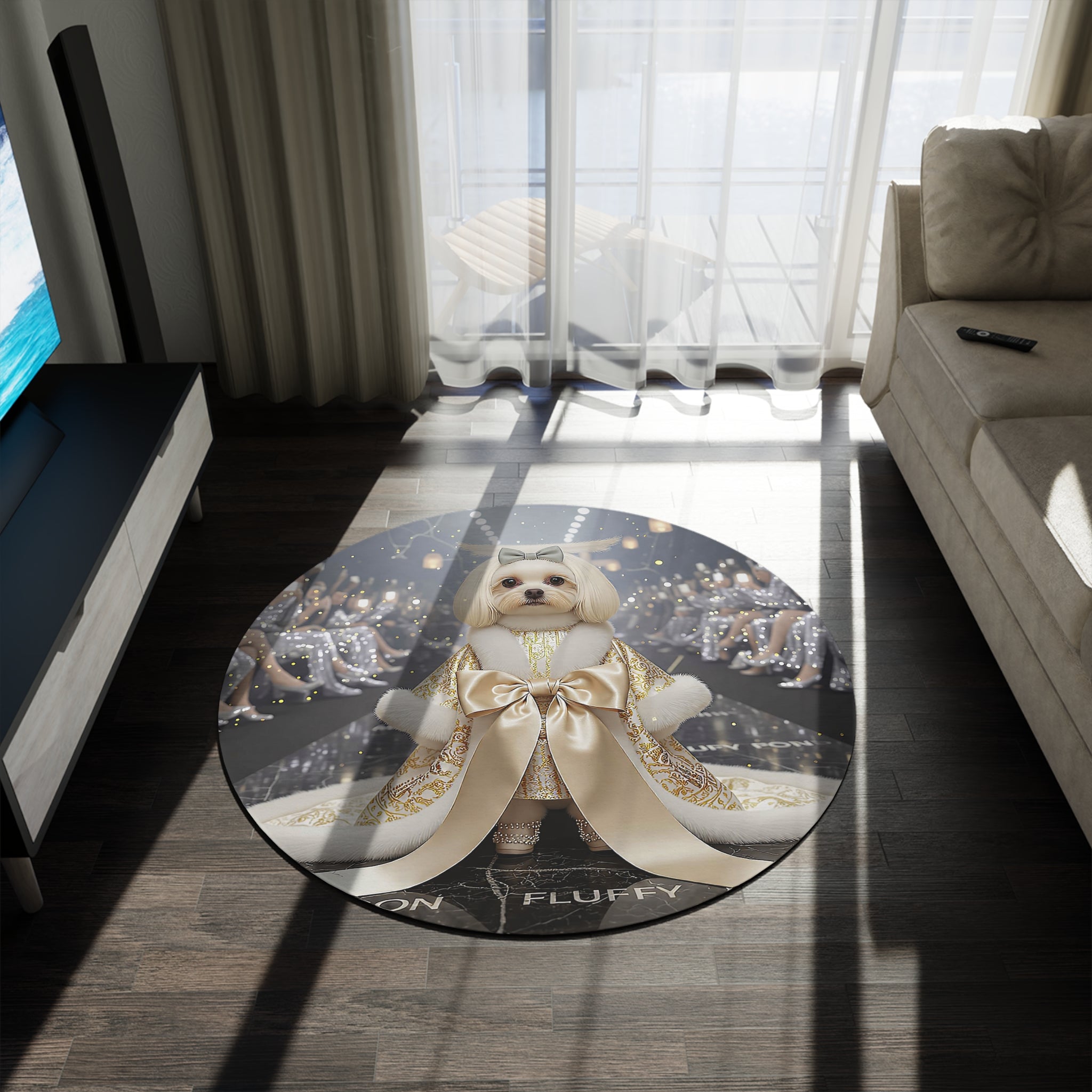 Round Rug — Regal Couture Dog Portrait Decorative Floor Mat