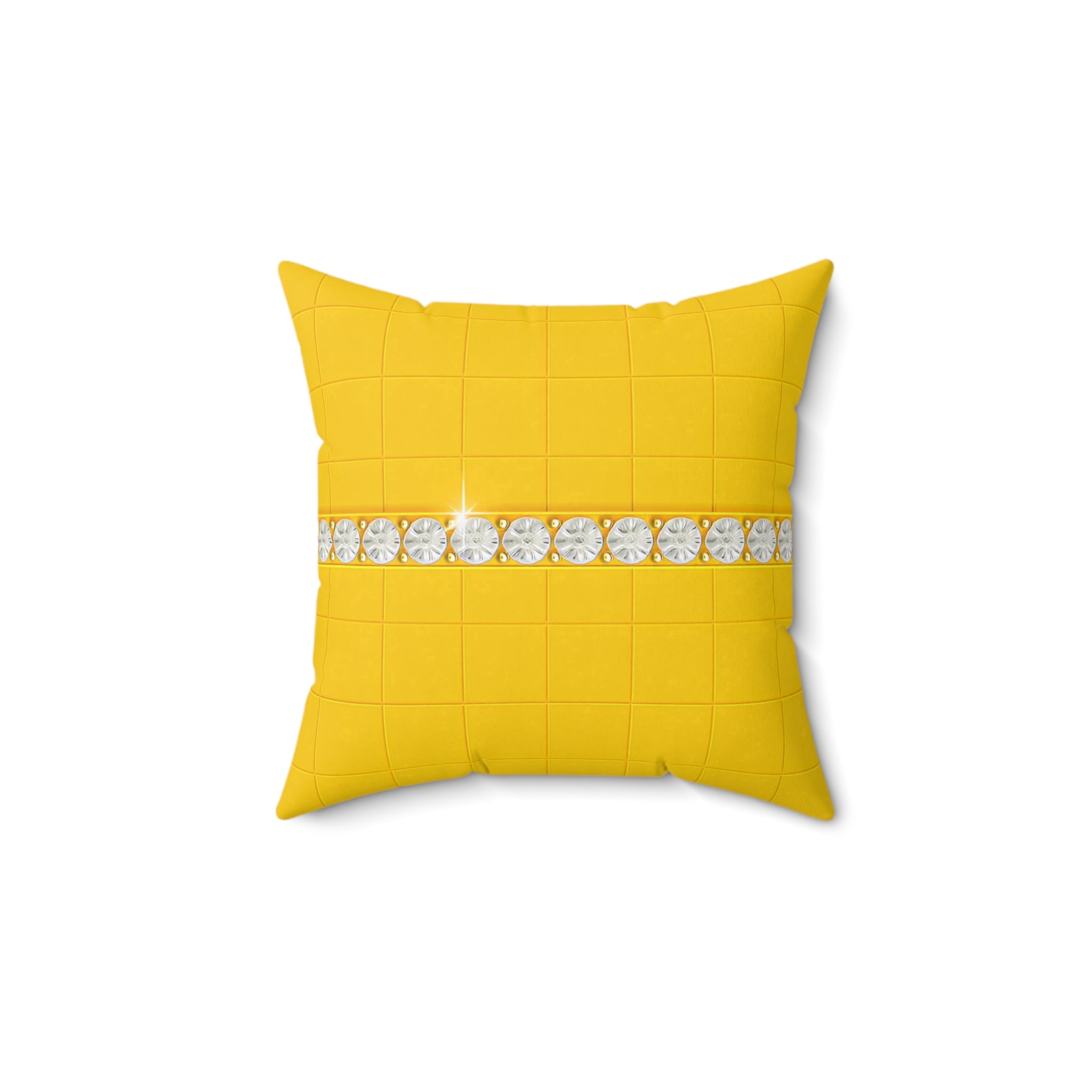 Yellow Gem Stripe Cushion – Luxury Accent Pillow for Modern Interiors