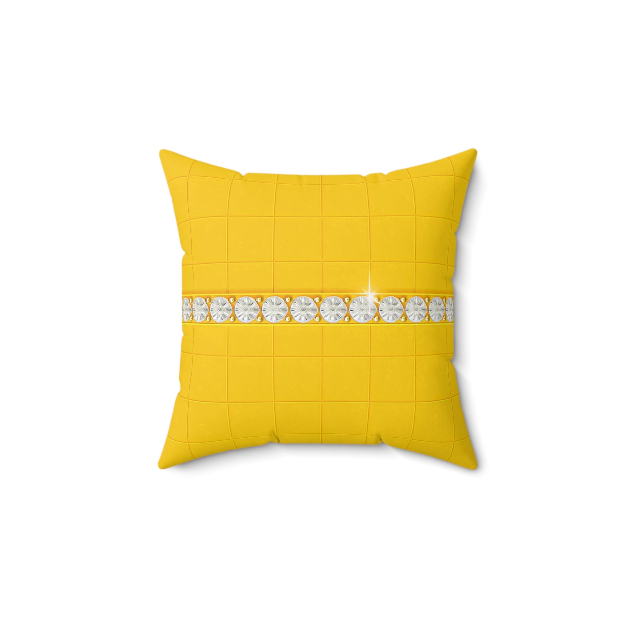 Yellow Gem Stripe Cushion – Luxury Accent Pillow for Modern Interiors