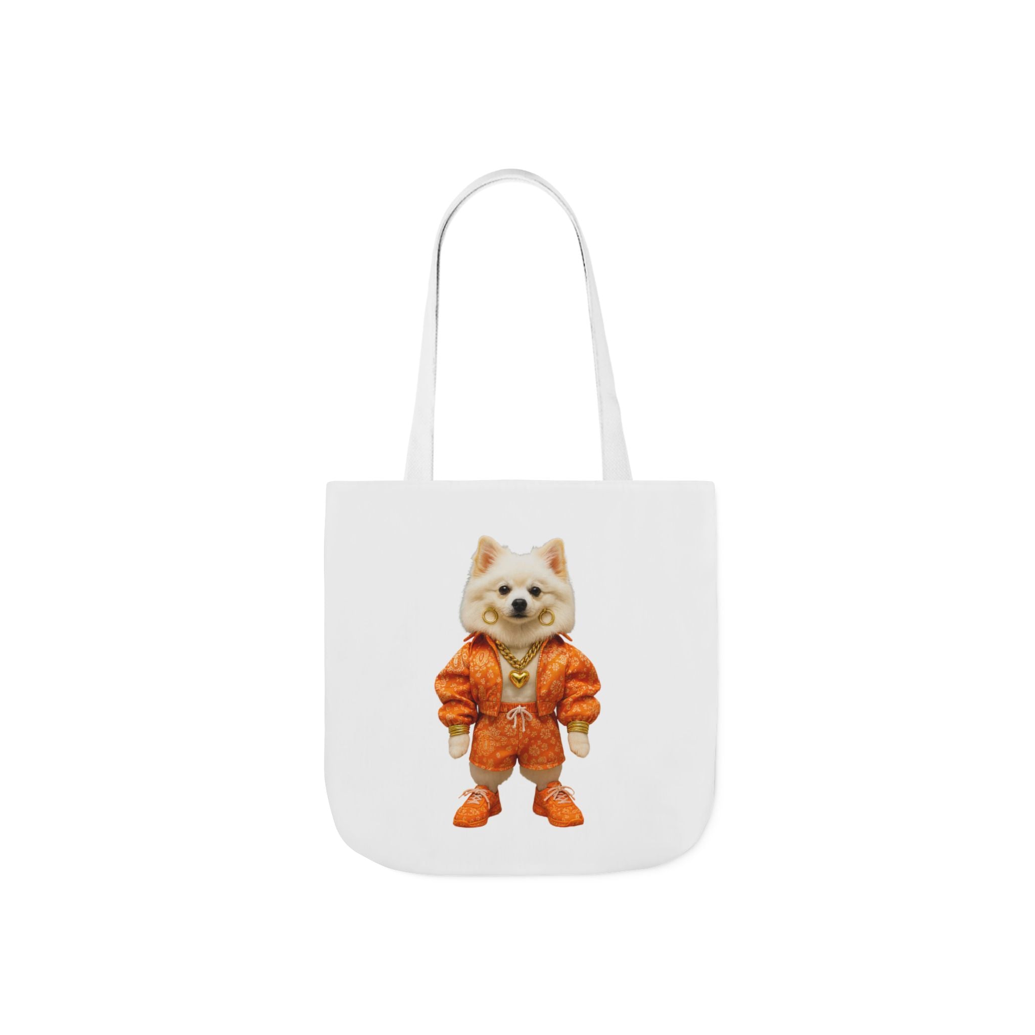 Tote Bag — Cute Pomeranian in Orange Tracksuit Graphic