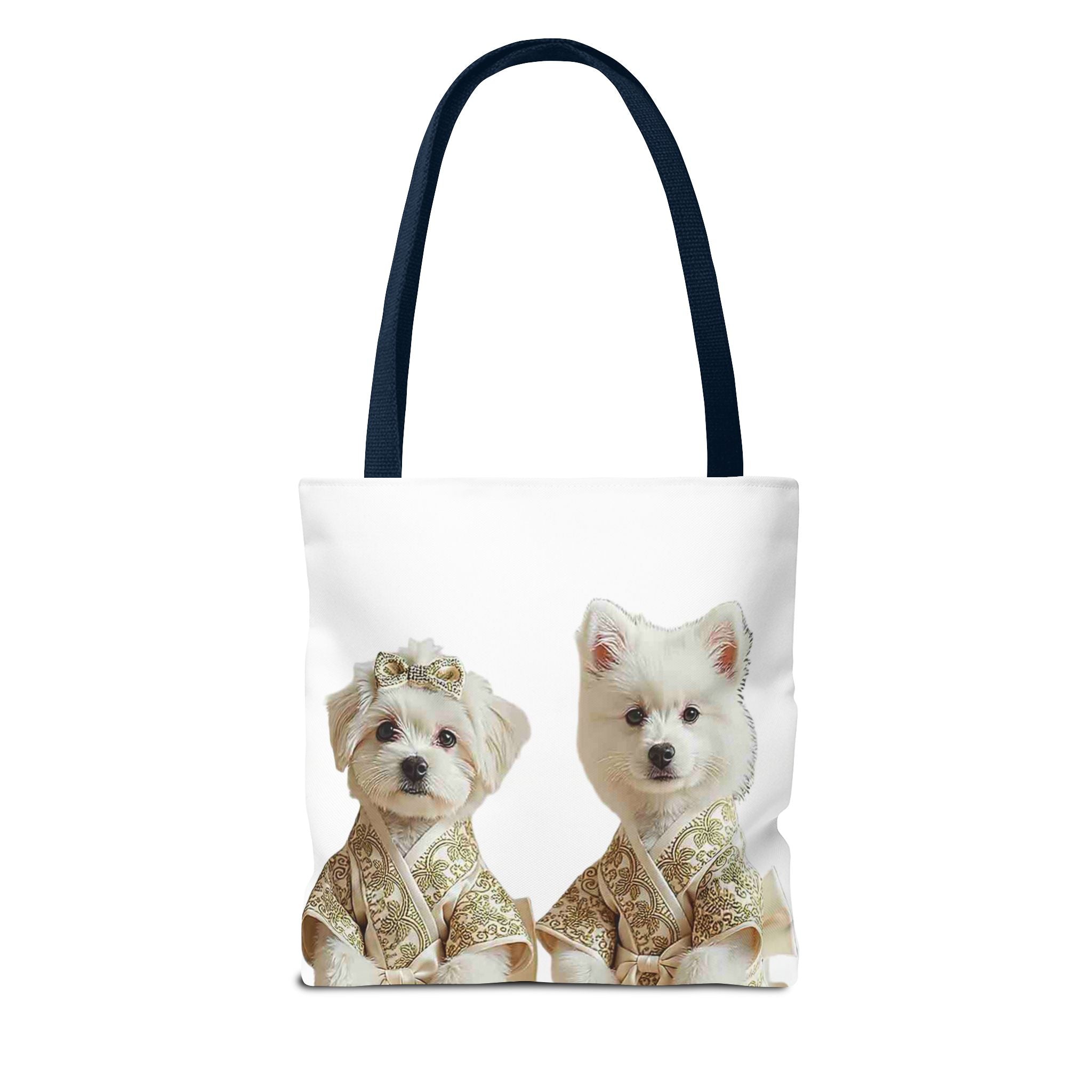 Royal Duo Dog Tote Bag – Elegant Couple Puppy Art Shoulder Bag