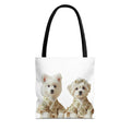 Royal Duo Dog Tote Bag – Elegant Couple Puppy Art Shoulder Bag