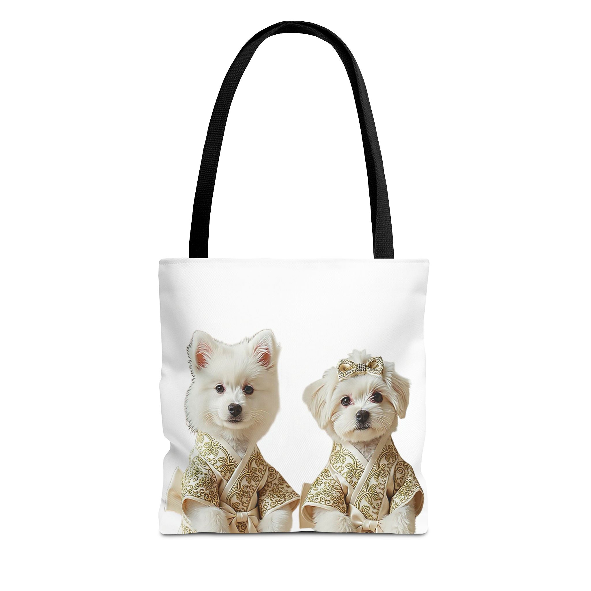Royal Duo Dog Tote Bag – Elegant Couple Puppy Art Shoulder Bag