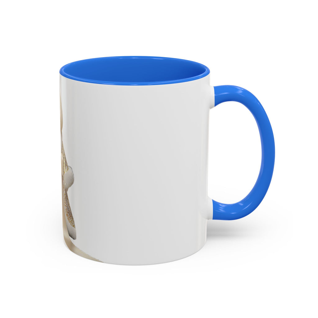 Regal Pup Love Mug – Elegant Gold Ribbon Edition
