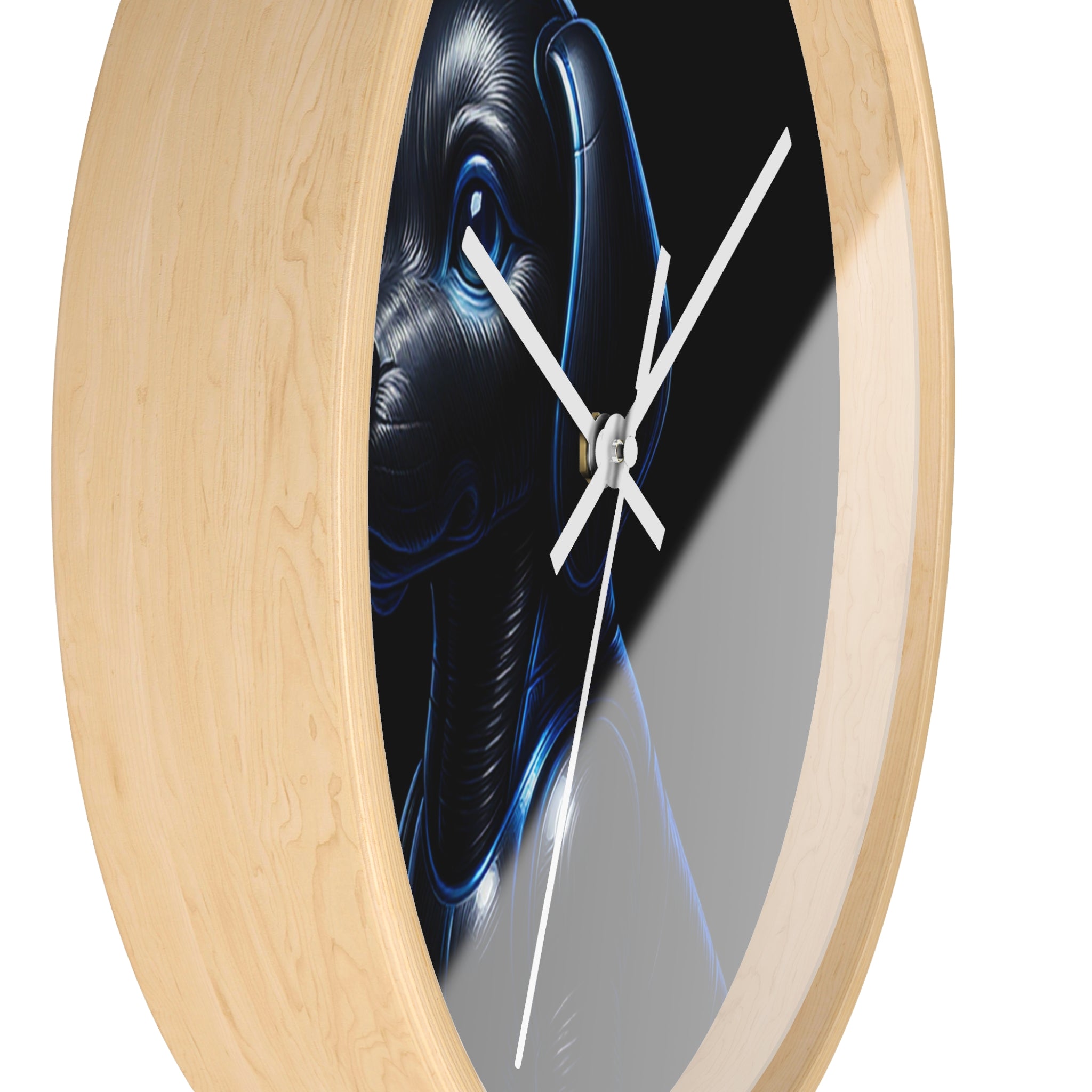 Midnight Guardian – Modern Dog Wall Clock