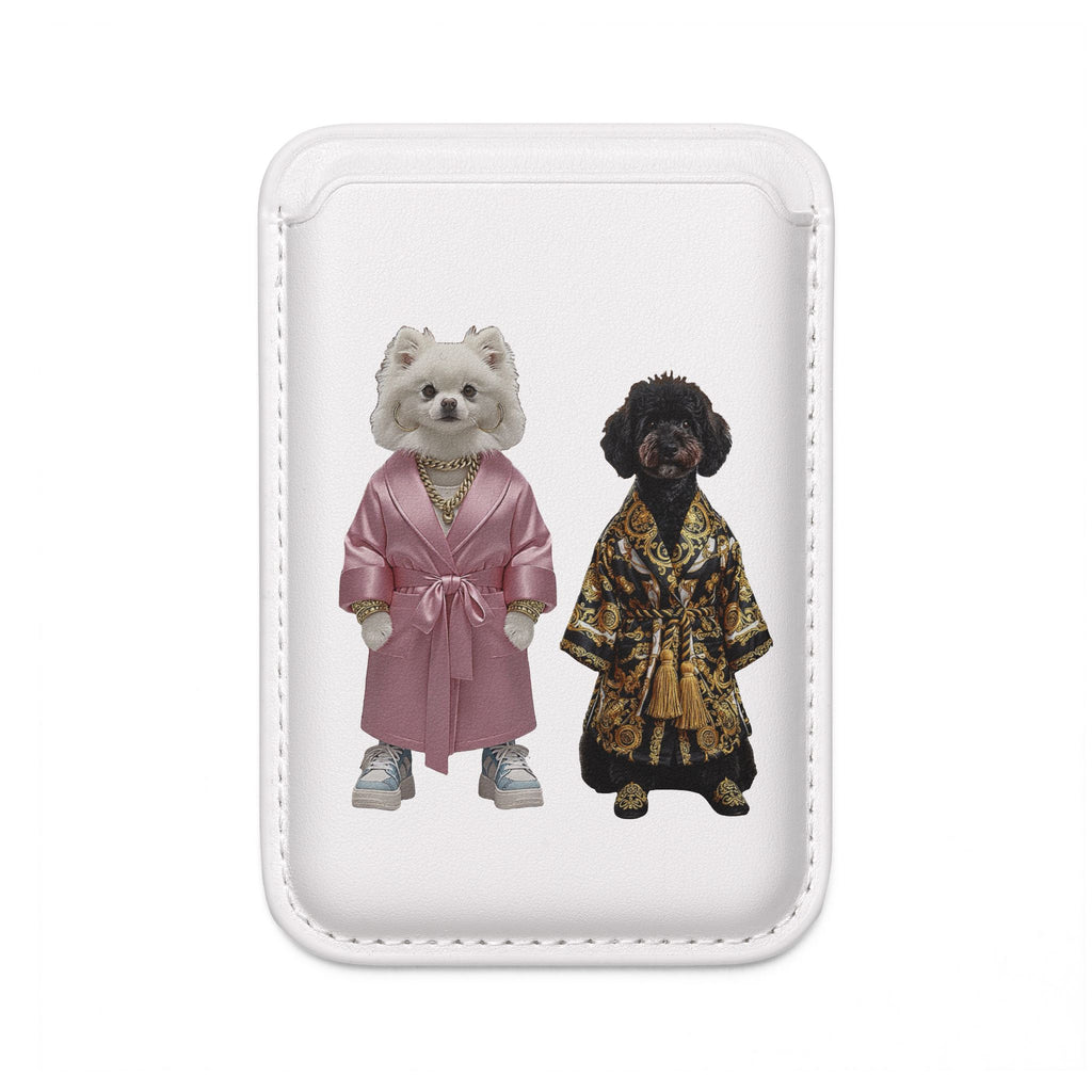 MagSafe Card Wallet — Dogs in Robes Vegan Leather Card Holder