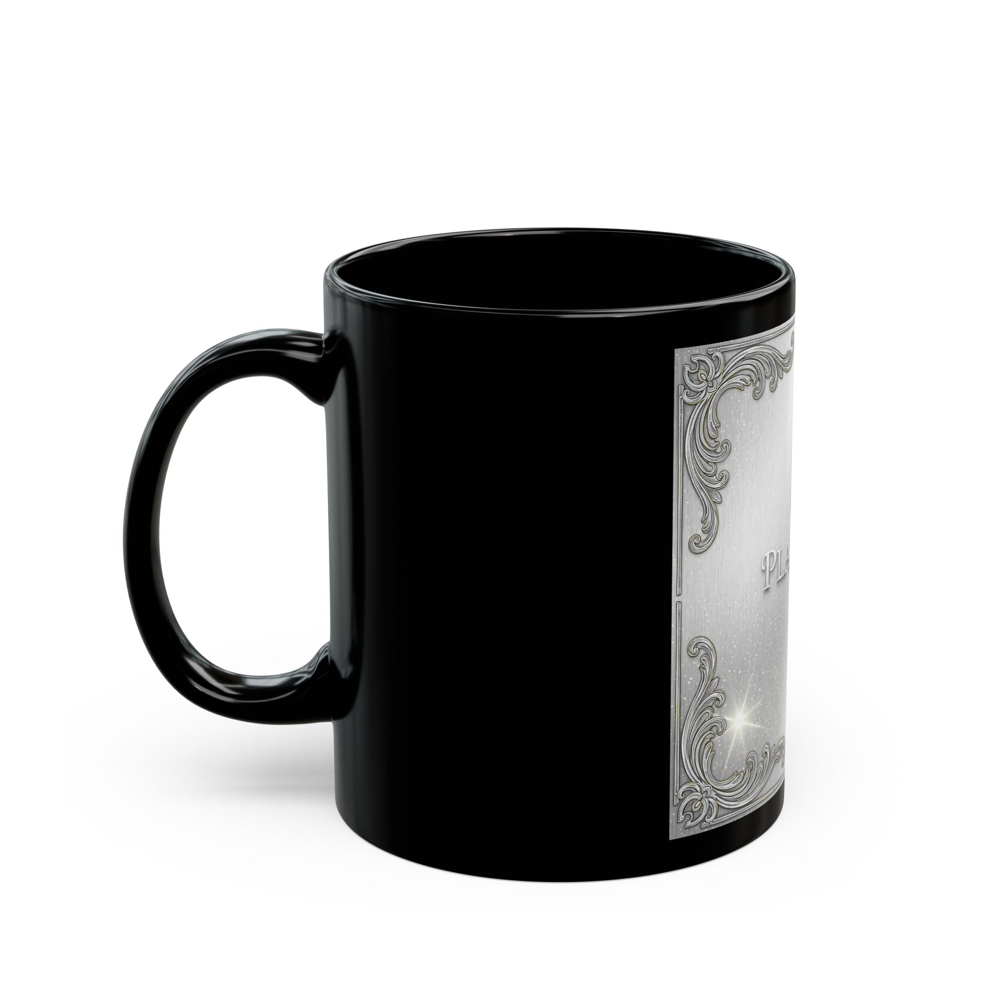 Refined Platinum Black Mug — "Simple. Polished. Platinum." (11oz & 15oz)