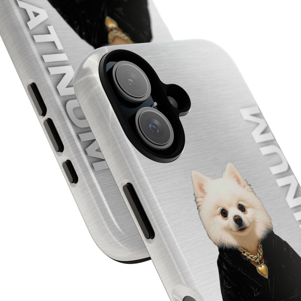 Platinum Dog iPhone Case | Luxury Silver Minimal Phone Case