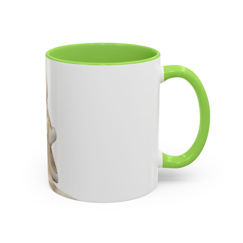 Regal Pup Love Mug – Elegant Gold Ribbon Edition