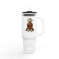 Elegant Dog Illustration White Tumbler · Minimal Insulated Travel Mug