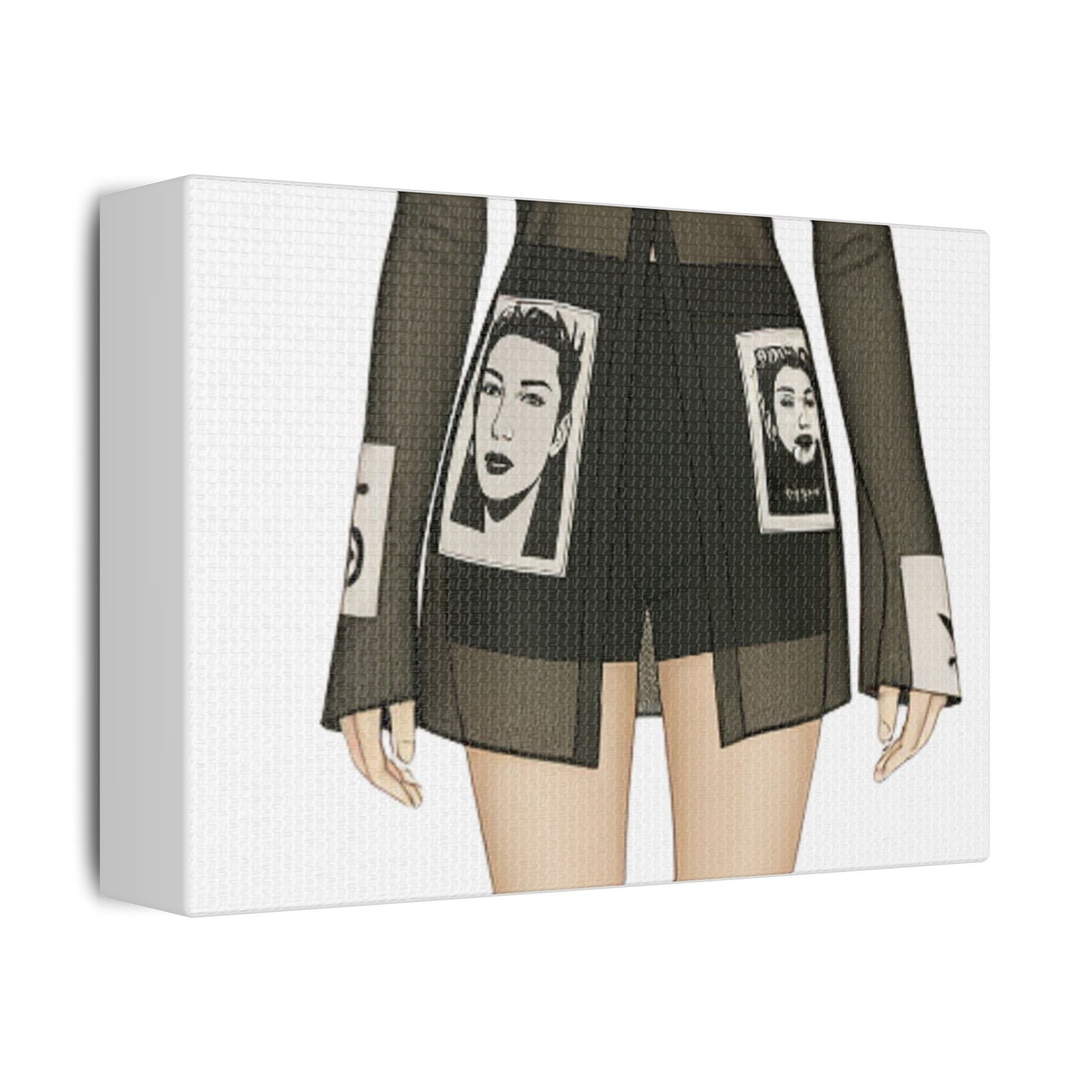 Modern Fashion Illustration Wall Art – Minimal Vertical Canvas, Contemporary Female Figure Print