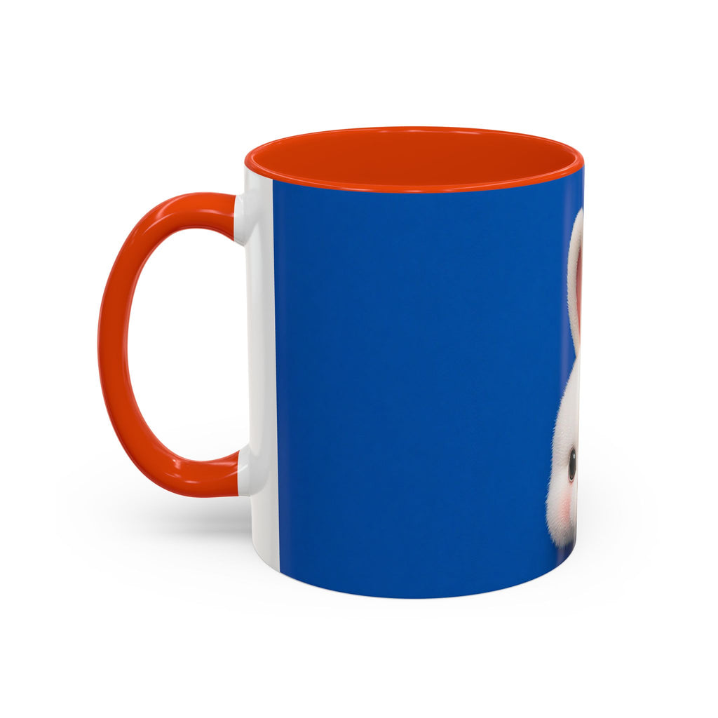 Blue Bunny Accent Mug – Cute Minimal Animal Art Cup