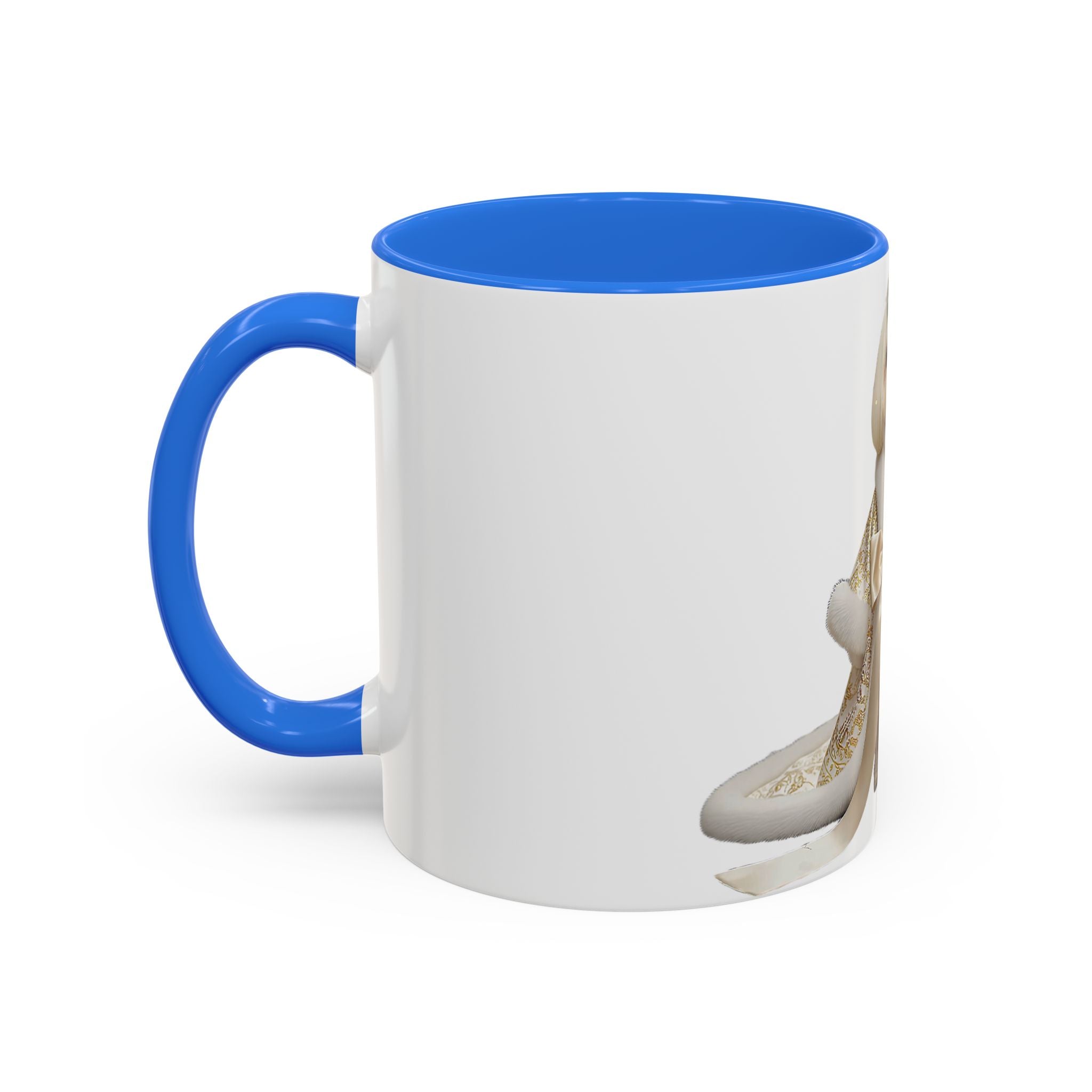 Regal Pup Love Mug – Elegant Gold Ribbon Edition