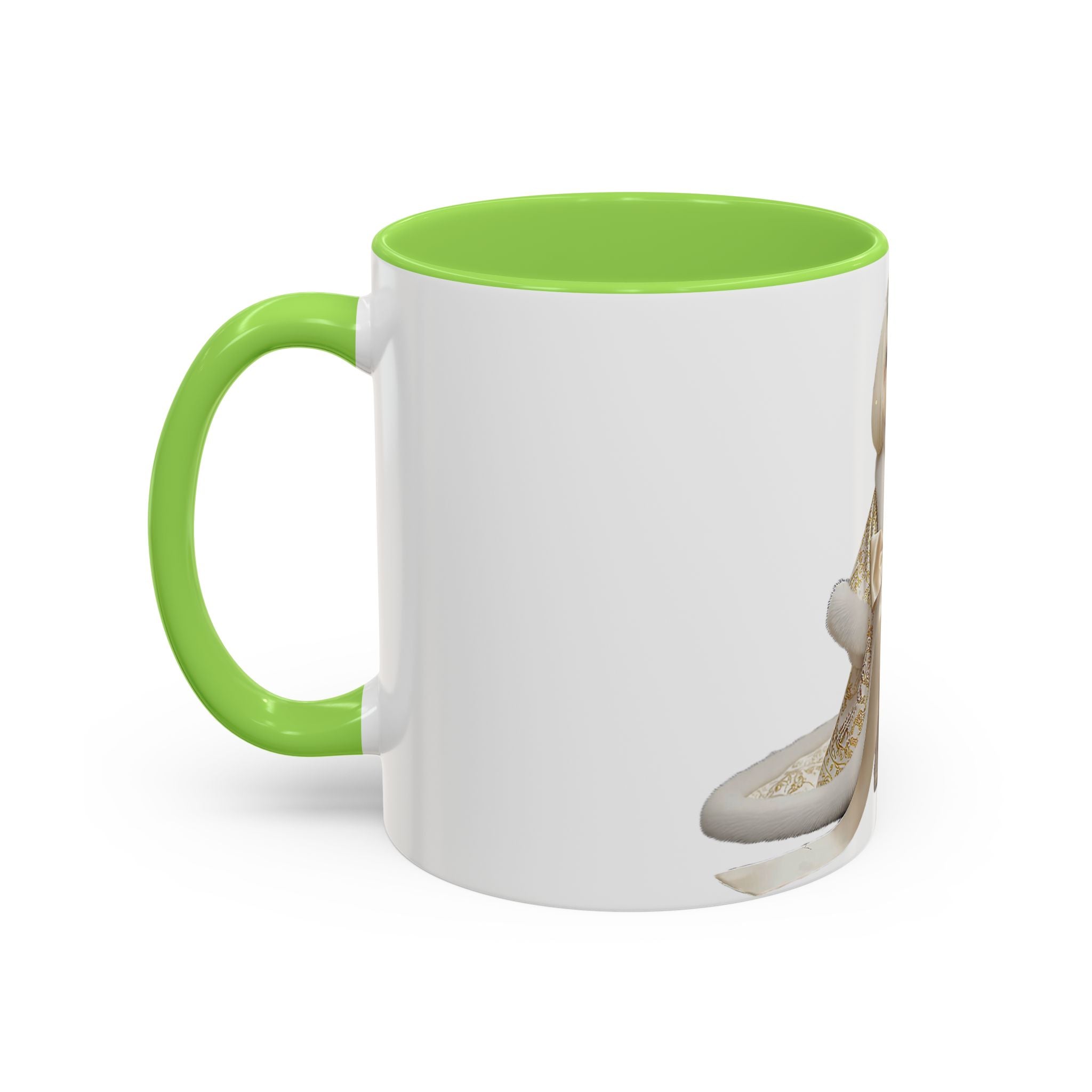 Regal Pup Love Mug – Elegant Gold Ribbon Edition