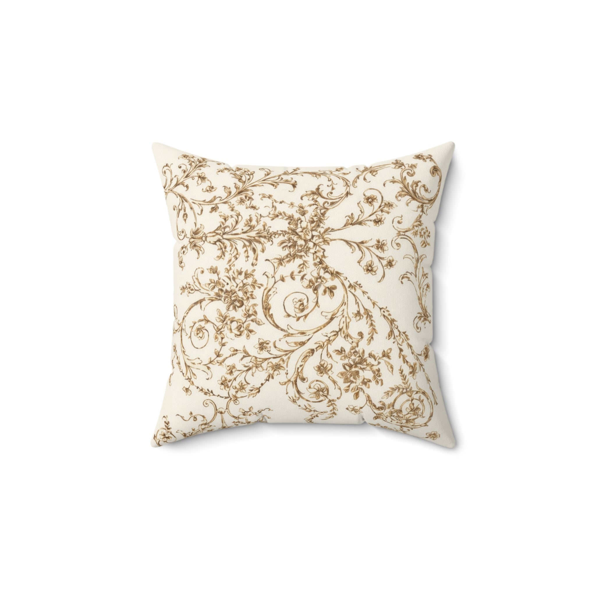 Elegant Gold Baroque Pattern Decorative Cushion
