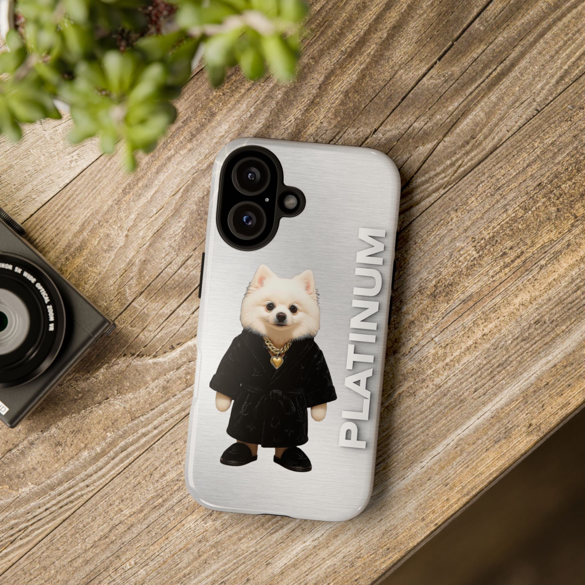 Platinum Dog iPhone Case | Luxury Silver Minimal Phone Case