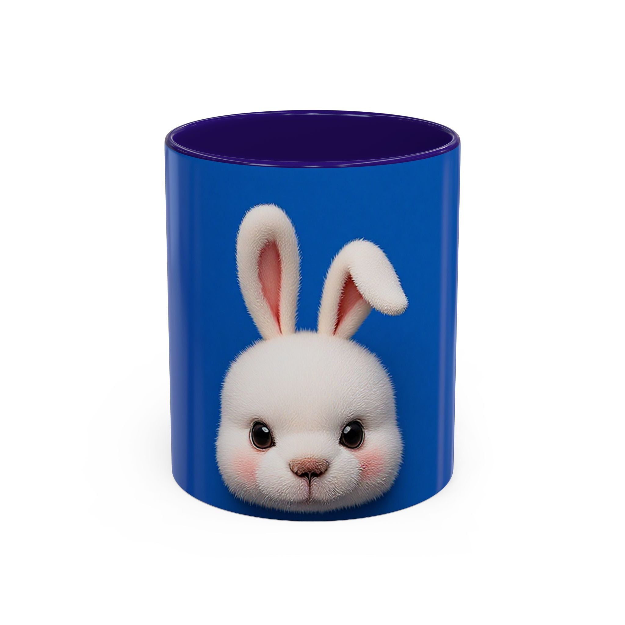 Blue Bunny Accent Mug – Cute Minimal Animal Art Cup