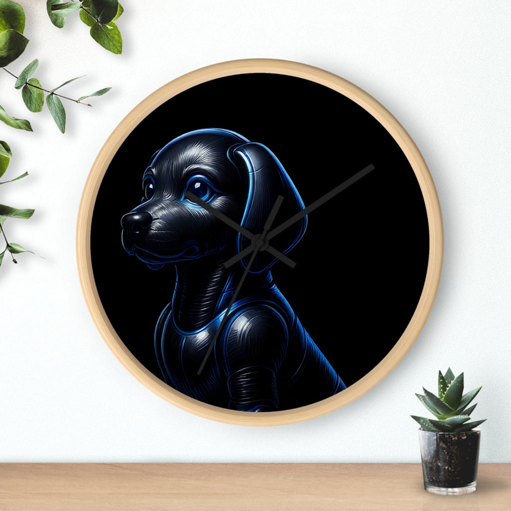 Midnight Guardian – Modern Dog Wall Clock
