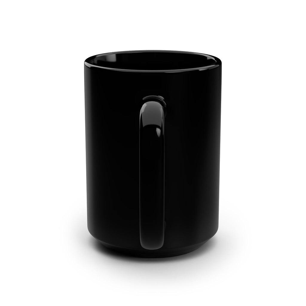 Black Ceramic Mug — Gold Royal Dog Illustration (15oz)