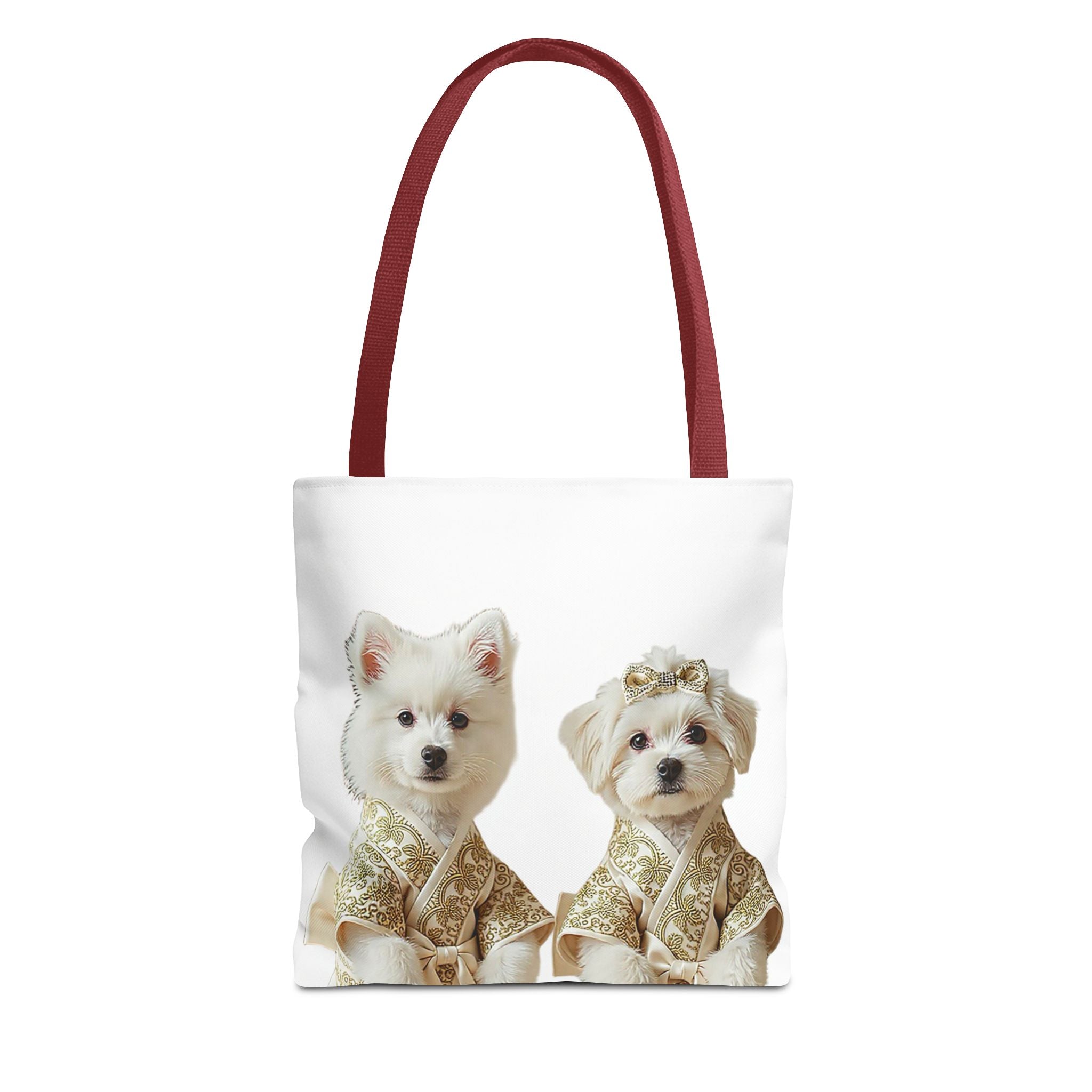 Royal Duo Dog Tote Bag – Elegant Couple Puppy Art Shoulder Bag