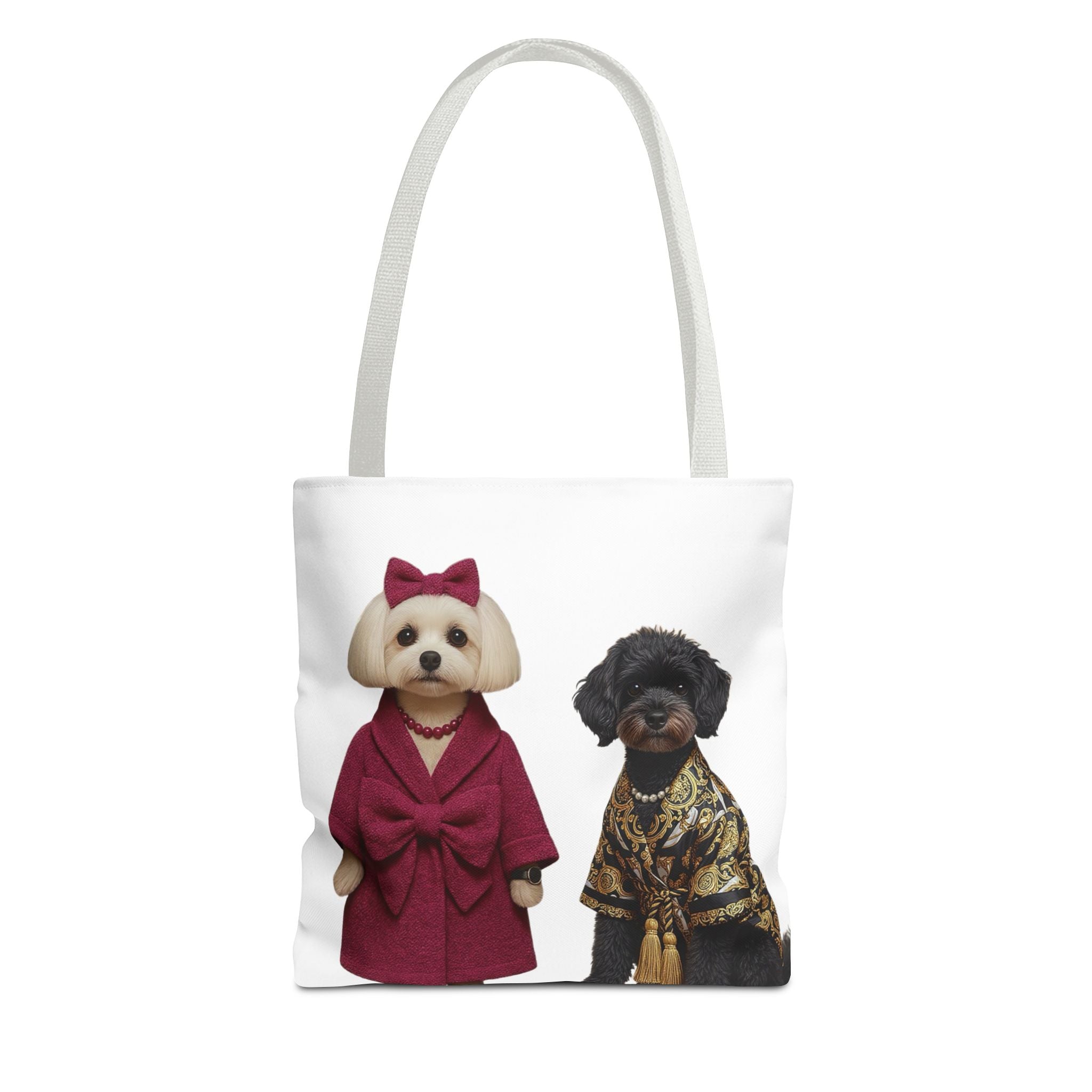 Stylish Dog Duo Tote Bag – Fashionable Poodle & Shih Tzu Print