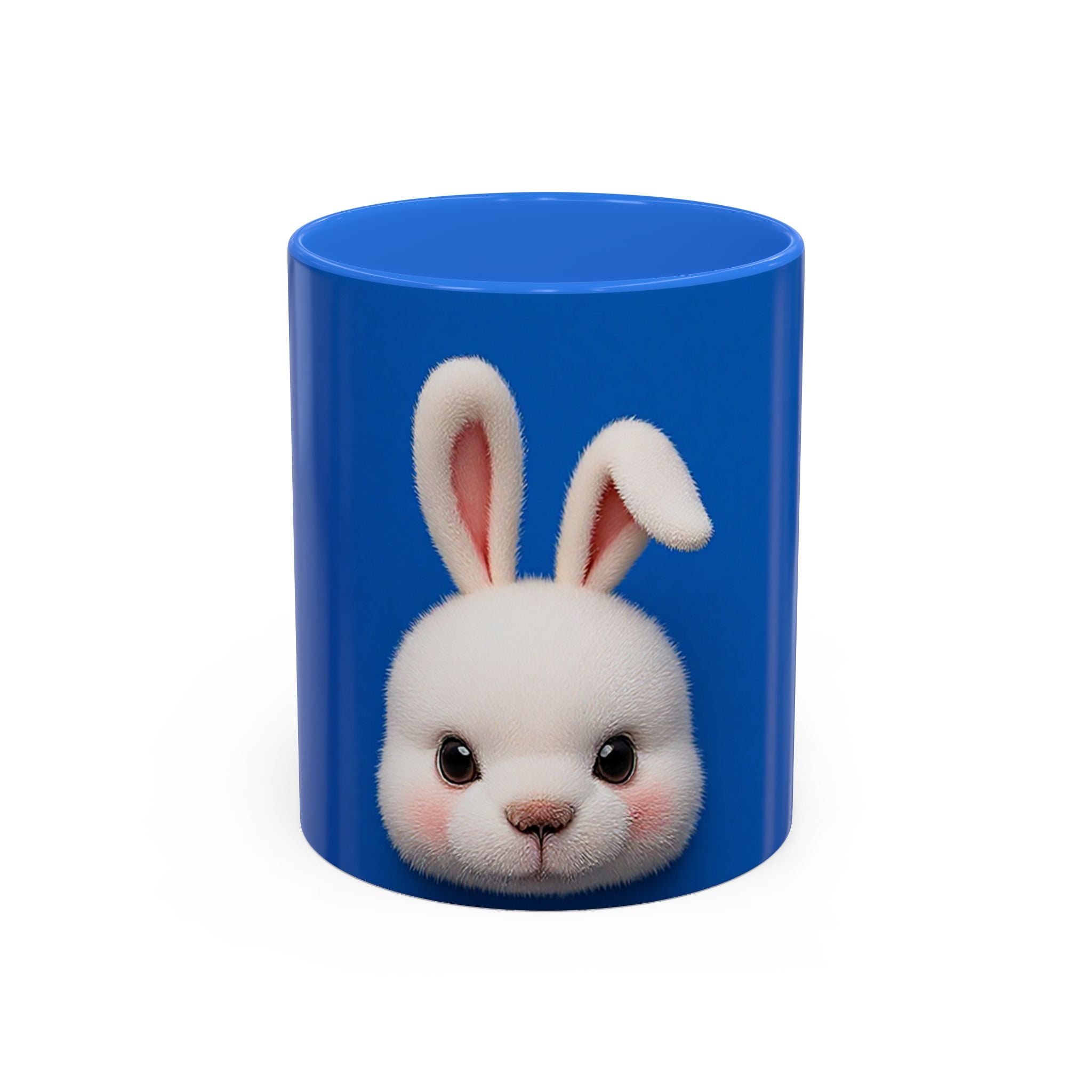 Blue Bunny Accent Mug – Cute Minimal Animal Art Cup