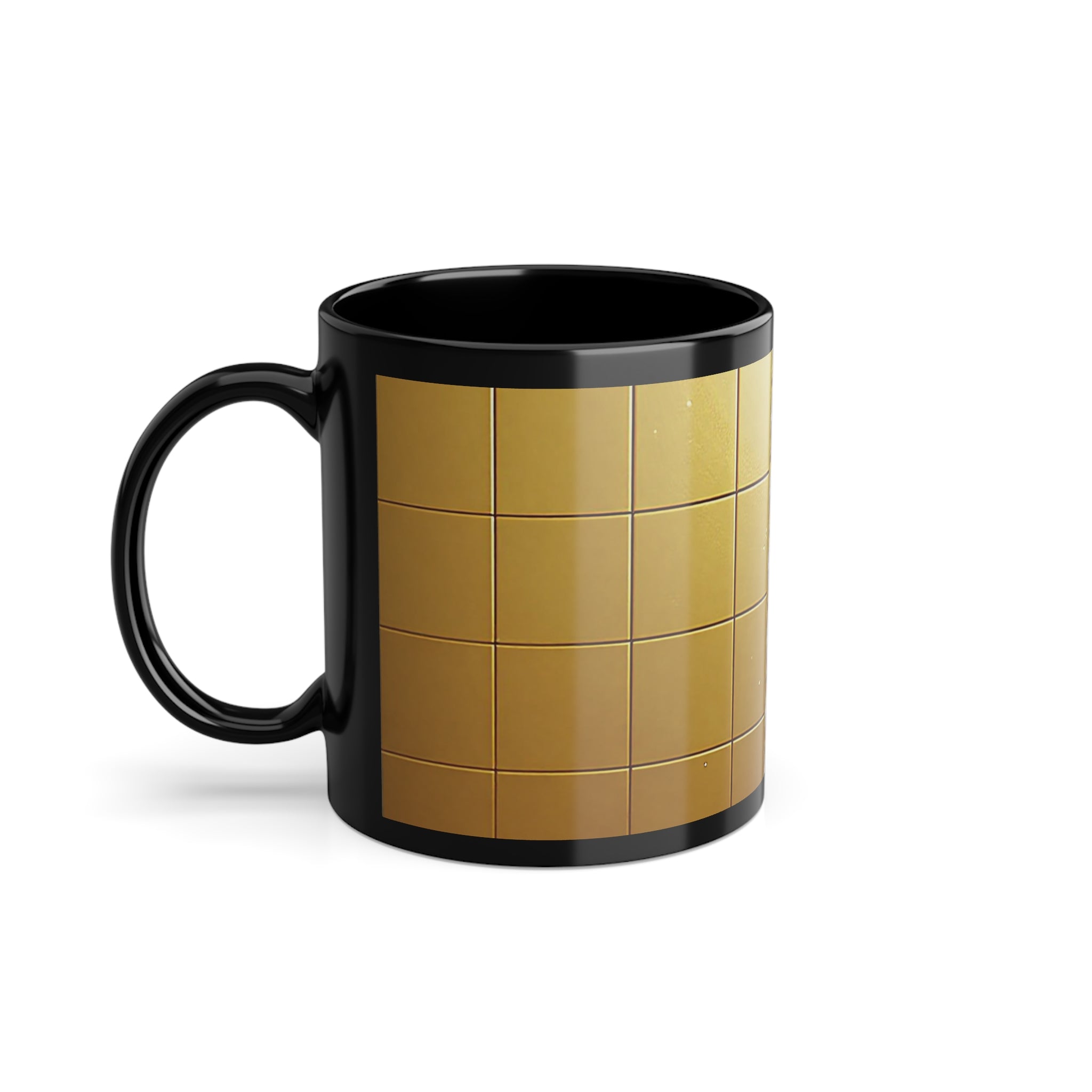 Luxury Gold Grid Mug – Elegant Geometric Design Coffee Cup