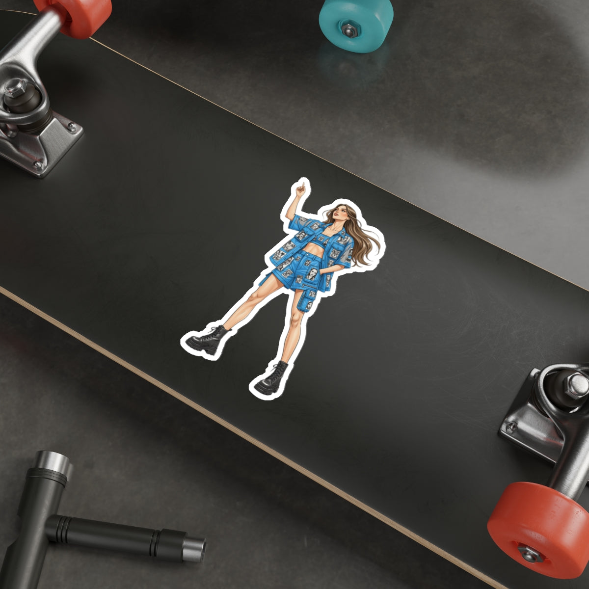 Minimal Fashion Illustration Sticker – Clean Vertical Design