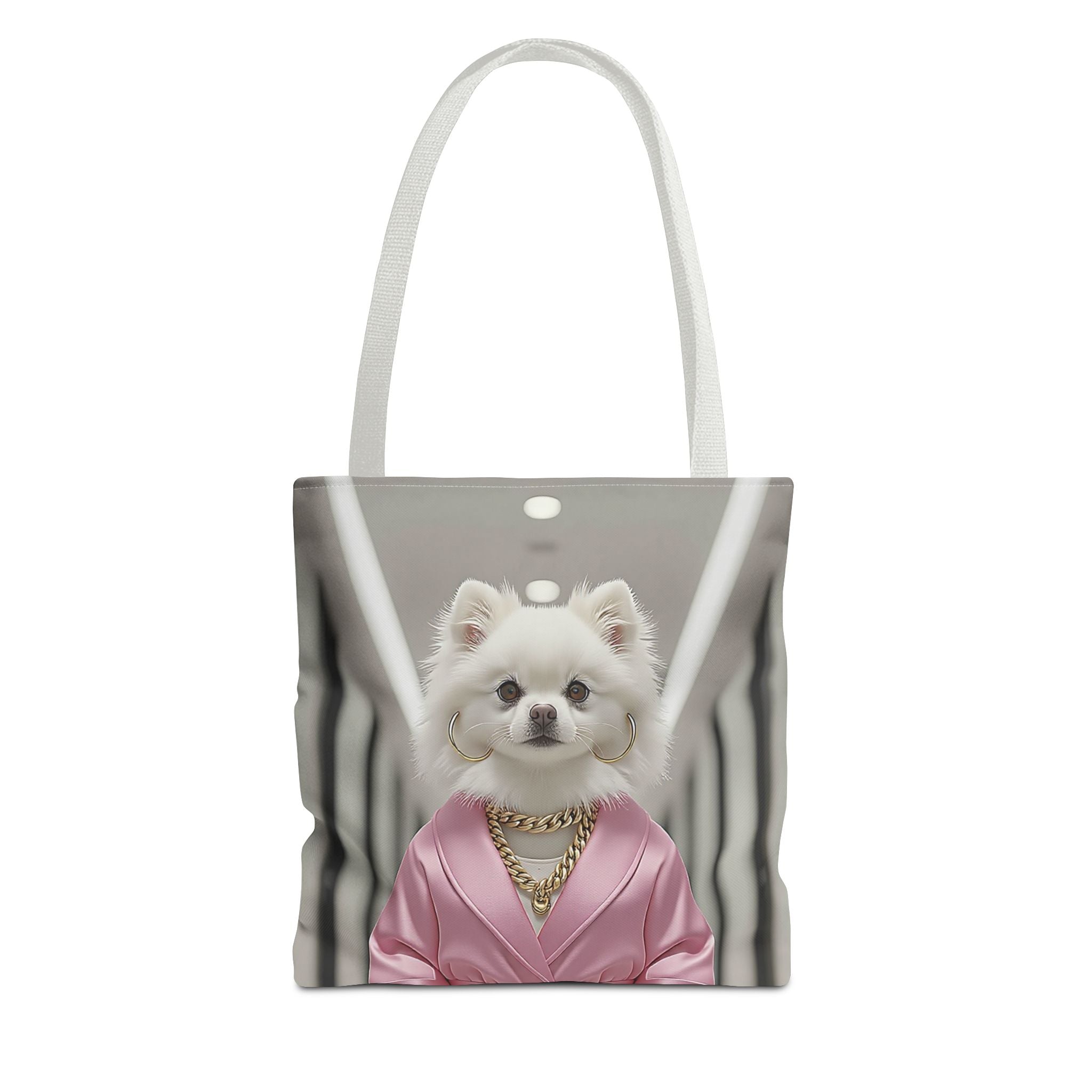 Luxury Dog Art Tote Bag – Pink Robe Puppy Tote for Dog Lovers