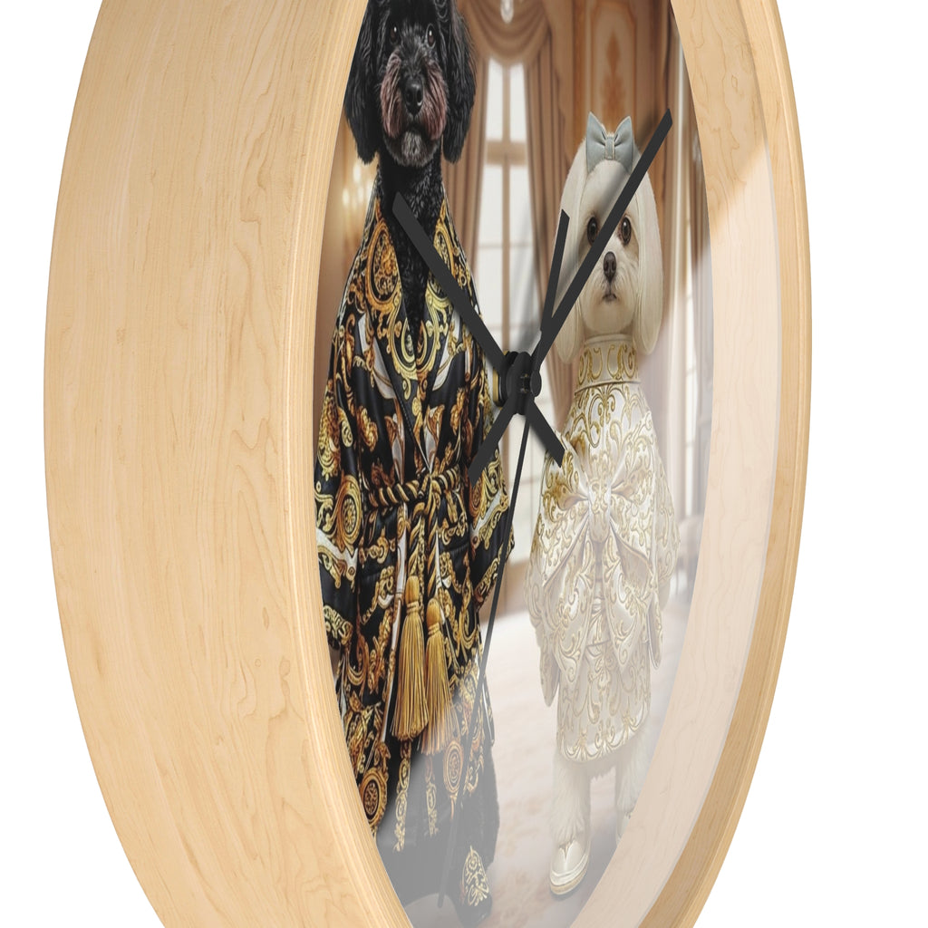 Lumi Global Royal Couture Dog Wall Clock – Black & Gold Luxury Edition