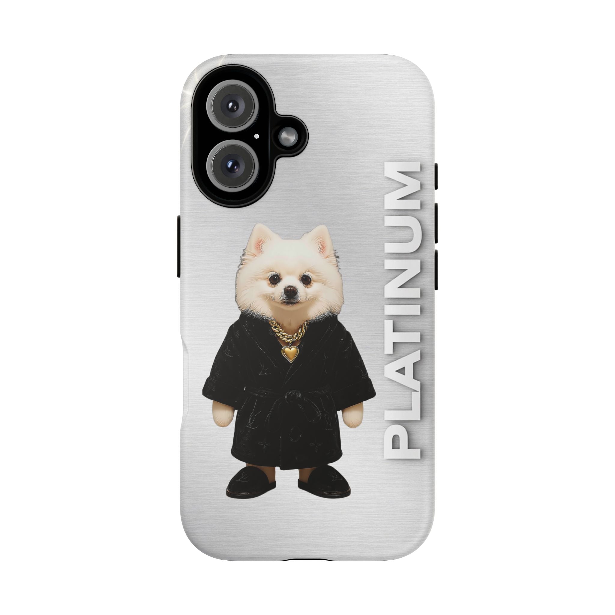 Platinum Dog iPhone Case | Luxury Silver Minimal Phone Case