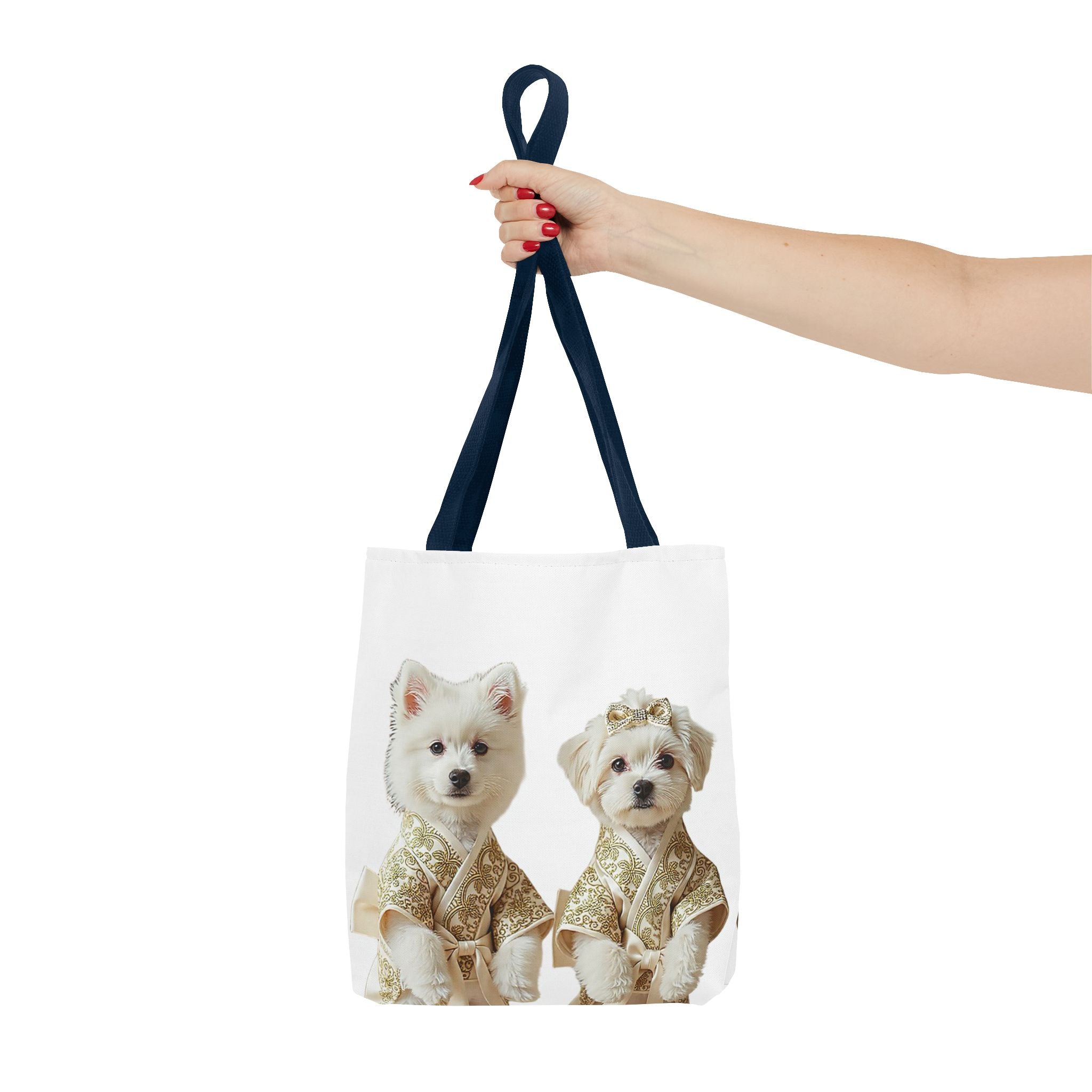 Royal Duo Dog Tote Bag – Elegant Couple Puppy Art Shoulder Bag