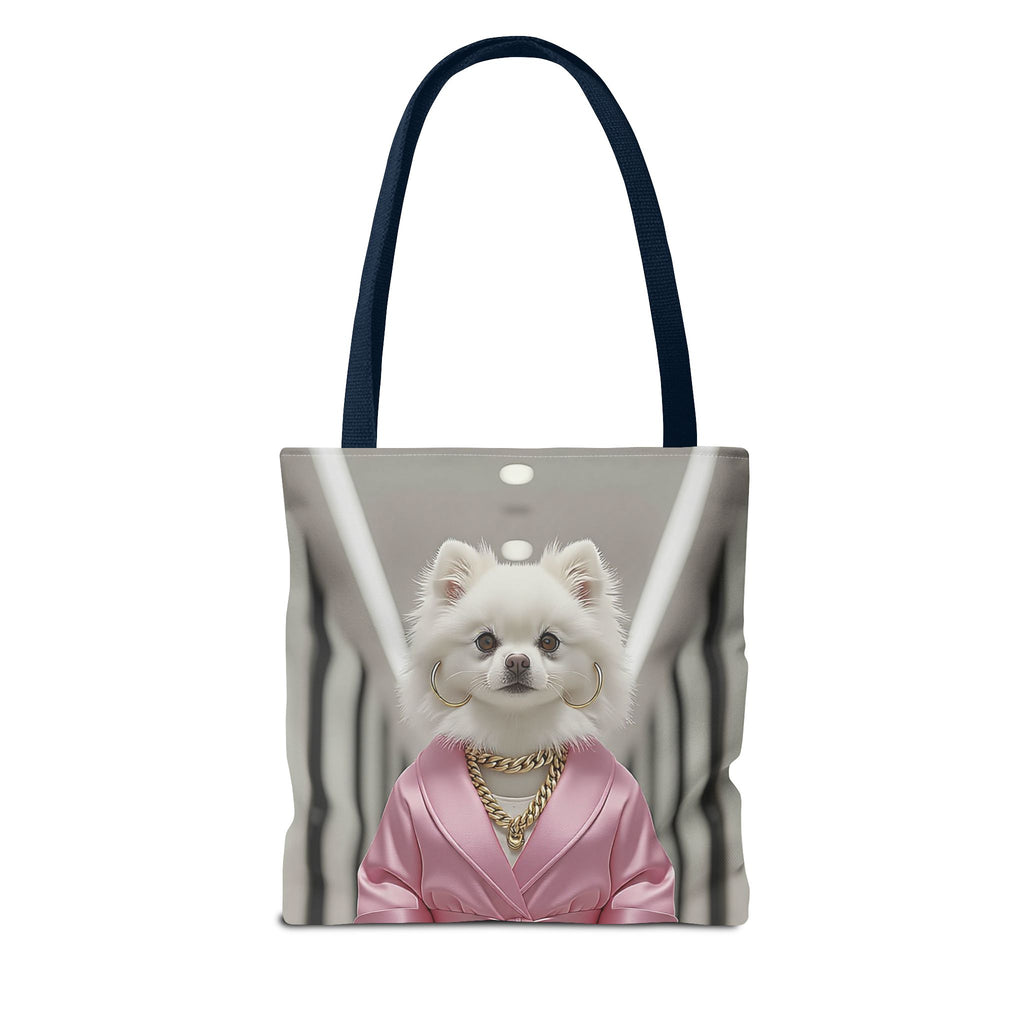Luxury Dog Art Tote Bag – Pink Robe Puppy Tote for Dog Lovers